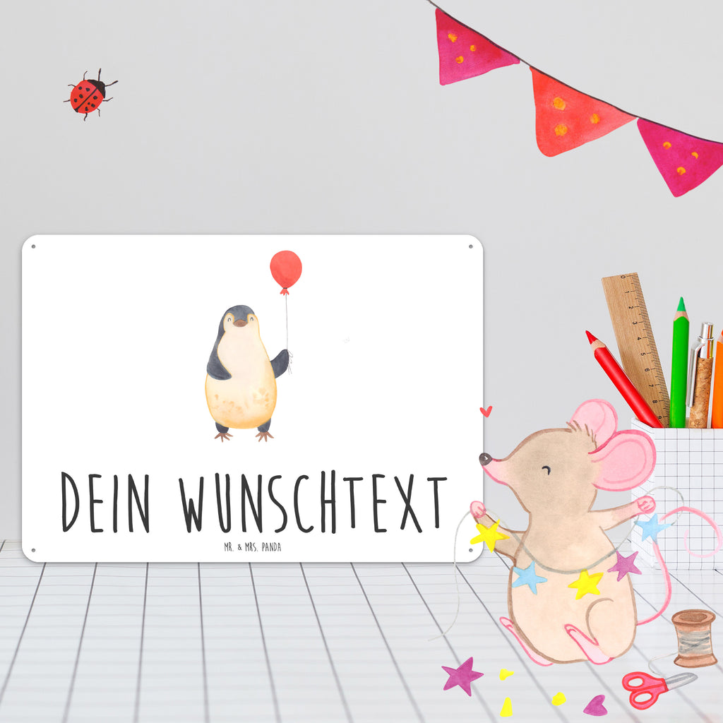 Personalisiertes Blechschild Pinguin Luftballon Blechschild, Metallschild, Geschenk Schild, Schild, Magnet-Metall-Schild, Deko Schild, Wandschild, Wand-Dekoration, Türschild, Pinguin, Pinguine, Luftballon, Tagträume, Lebenslust, Geschenk Freundin, Geschenkidee, beste Freundin, Motivation, Neustart, neues Leben, Liebe, Glück