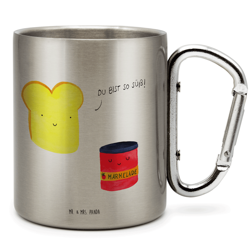 Edelstahlbecher Toast & Marmelade Edelstahltasse, Karabiner, Edelstahlbecher, Outdoor, Camping, Tasse, Becher, Tiermotive, Gute Laune, lustige Sprüche, Tiere, Toast, Marmelade, Dreamteam, süße Postkarte, süß, Küche Deko, Küche Spruch, Frühstück Einladung, Brot, Toastbrot