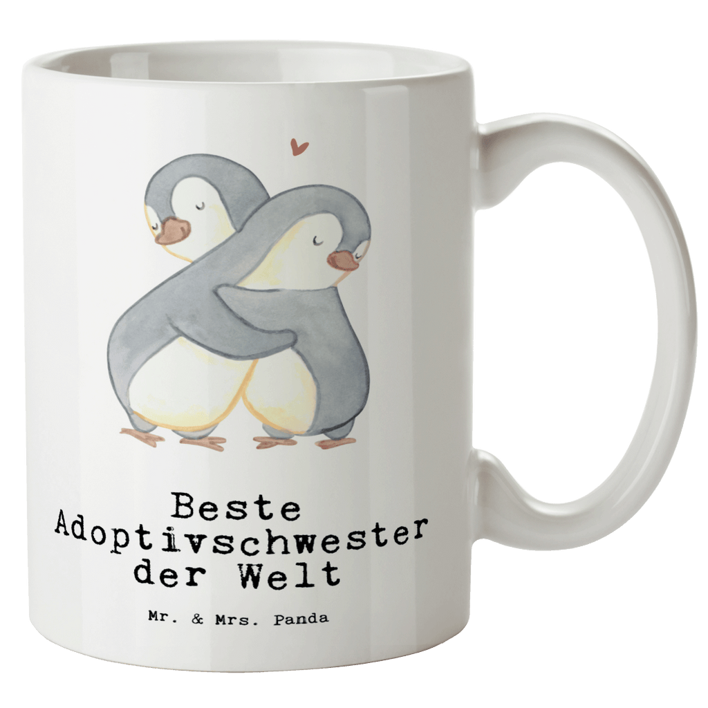 XL Tasse Pinguin Beste Adoptivschwester der Welt XL Tasse, Große Tasse, Grosse Kaffeetasse, XL Becher, XL Teetasse, spülmaschinenfest, Jumbo Tasse, Groß, für, Dankeschön, Geschenk, Schenken, Geburtstag, Geburtstagsgeschenk, Geschenkidee, Danke, Bedanken, Mitbringsel, Freude machen, Geschenktipp, Adoptivschwester, Adoptiv, adoptiert, Schwester, Geschwister, Schwesterherz, Sister, Familie, Kleinigkeit, Beste, Tochter