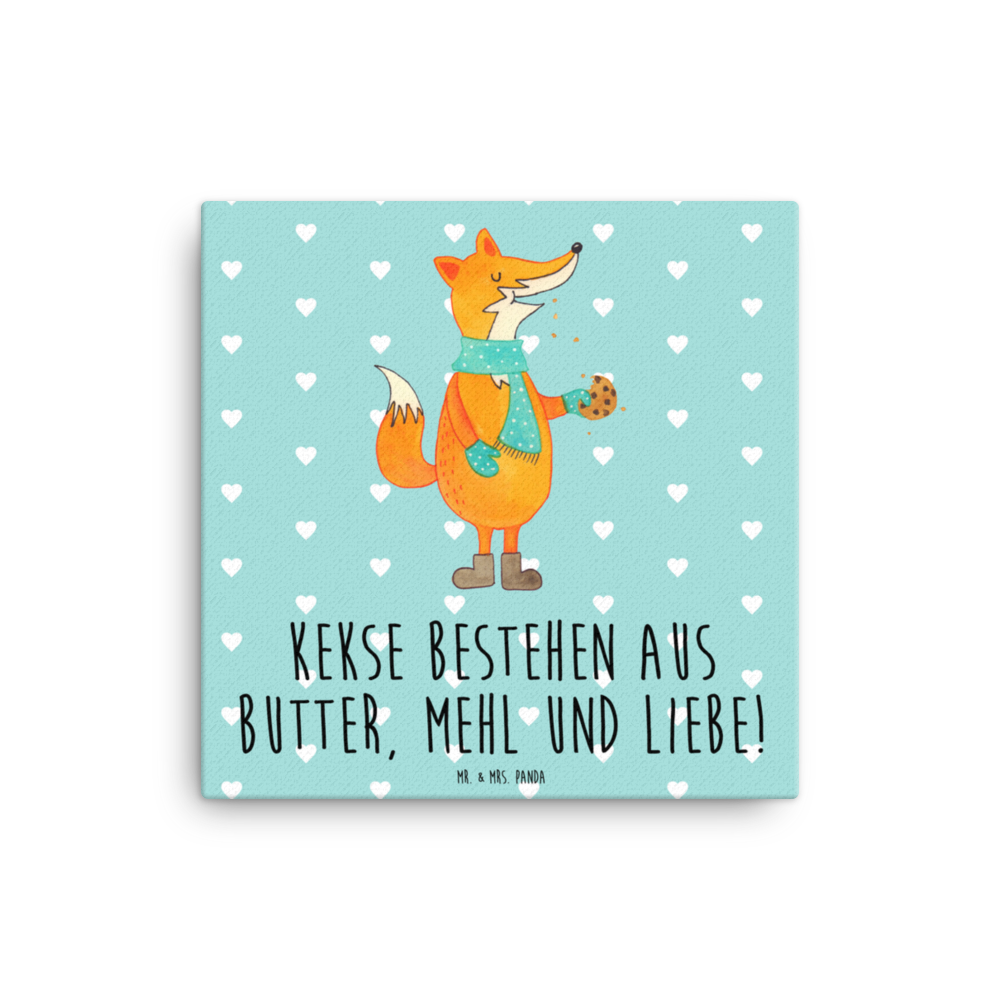 Leinwand Bild Fuchs Keks Leinwand, Bild, Kunstdruck, Wanddeko, Dekoration, Fuchs, Füchse, Backen Spruch, Kekse, Winter, Weihnachtszeit, Plätzchen, Liebe, Küche Deko