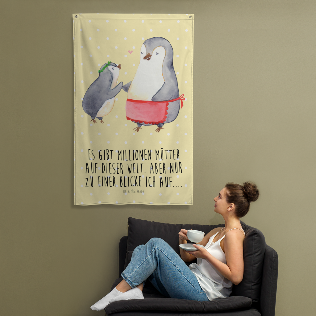 Wandteppich Pinguin mit Kind Wandbehang, Dekoration, Boho, Wandteppich, Wandtuch, Wanddeko, Tapisserie, Tapestry, Wandbild, Textil-Kunst, Schmuck-Wandbehang, Wand Deko, Kinderzimmer, Kinderzimmer Wand, Kinderzimmer Deko, Kinderzimmer Wanddeko, Familie, Vatertag, Muttertag, Bruder, Schwester, Mama, Papa, Oma, Opa, Geschenk, Mami, Mutti, Mutter, Geburststag