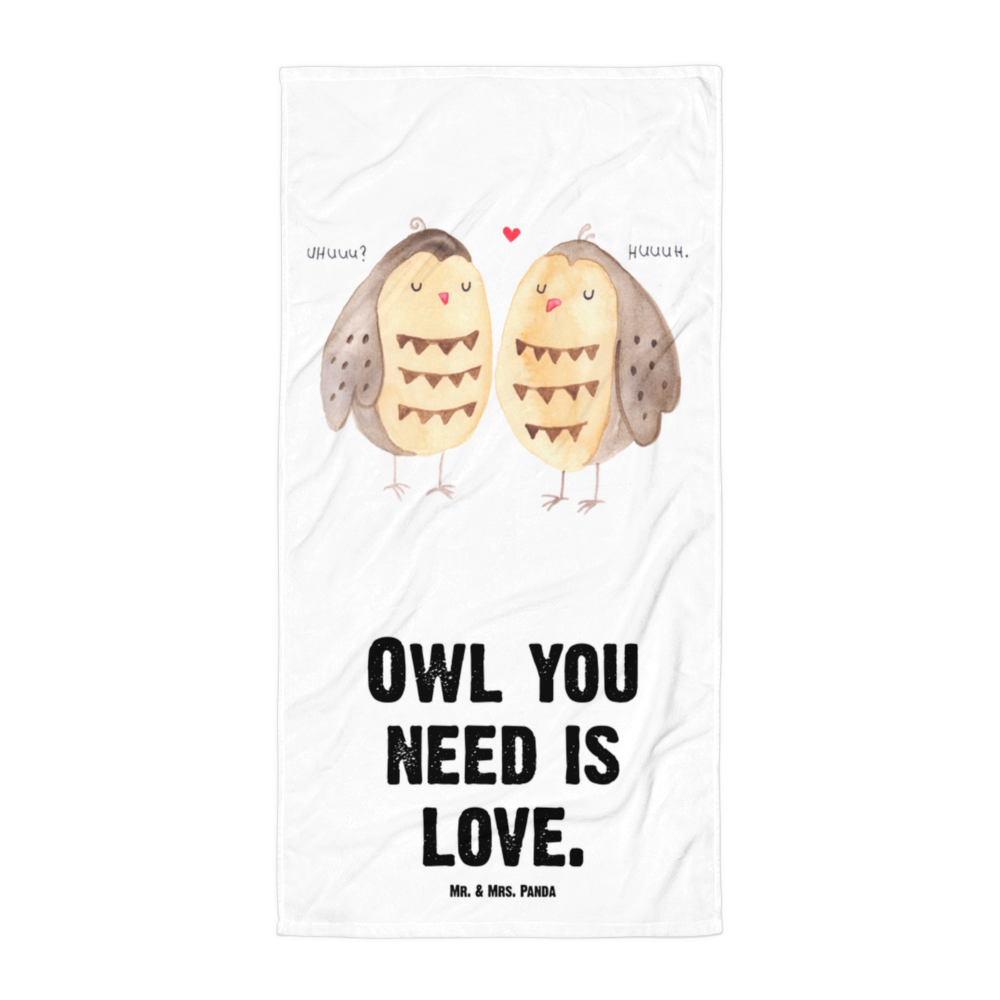 XL Badehandtuch Eulen Liebe Handtuch, Badetuch, Duschtuch, Strandtuch, Saunatuch, Eule, Eule Deko, Liebe, Hochzeit Spruch, Owl, All you need is love, Liebe Spruch, Freundin Geschenk, Freund, Wortspiel lustig