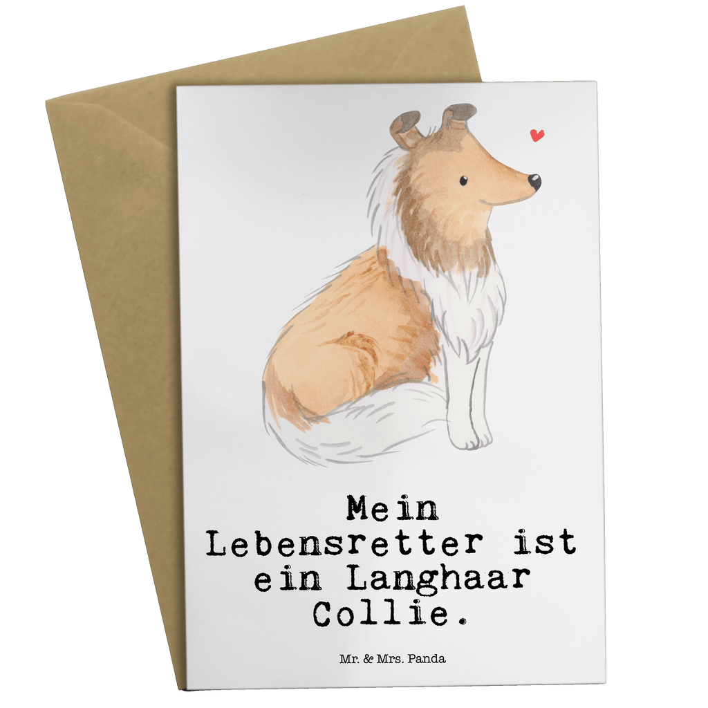 Grußkarte Langhaar Collie Lebensretter Grußkarte, Klappkarte, Einladungskarte, Glückwunschkarte, Hochzeitskarte, Geburtstagskarte, Karte, Ansichtskarten, Hund, Hunderasse, Rassehund, Hundebesitzer, Geschenk, Tierfreund, Schenken, Welpe, Langhaar Collie, britischer Hütehund