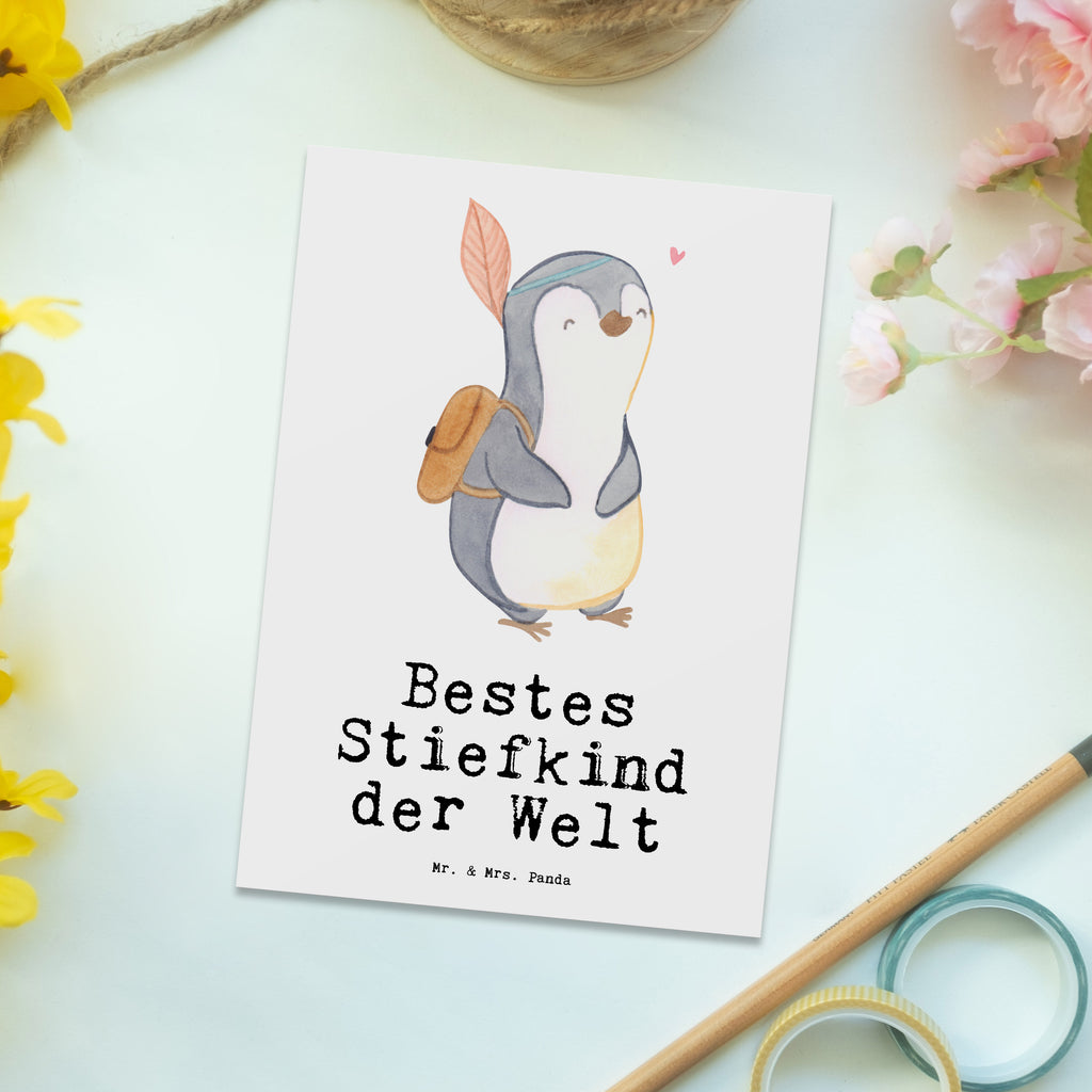 Postkarte Pinguin Bestes Stiefkind der Welt Postkarte, Karte, Geschenkkarte, Grußkarte, Einladung, Ansichtskarte, Geburtstagskarte, Einladungskarte, Dankeskarte, Ansichtskarten, Einladung Geburtstag, Einladungskarten Geburtstag, für, Dankeschön, Geschenk, Schenken, Geburtstag, Geburtstagsgeschenk, Geschenkidee, Danke, Bedanken, Mitbringsel, Freude machen, Geschenktipp, Stiefkind, angeheiratet, Kinder, Kind, Kid, Kids, Kiddy, Bestes, Tochter, Sohn, Nachwuchs, Geburt, Liebling, Taufe