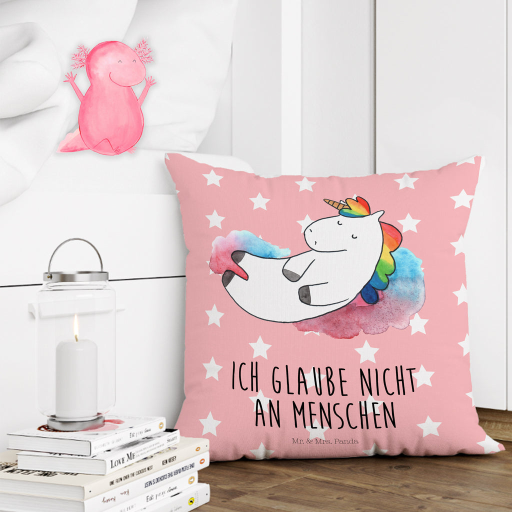 40x40 Kissen Einhorn Wolke 7 Kissenhülle, Kopfkissen, Sofakissen, Dekokissen, Motivkissen, Einhorn, Einhörner, Einhorn Deko, Pegasus, Unicorn, verliebt, Menschen, witzig, lustig, Geschenk, Glaube, Realität, Lächeln