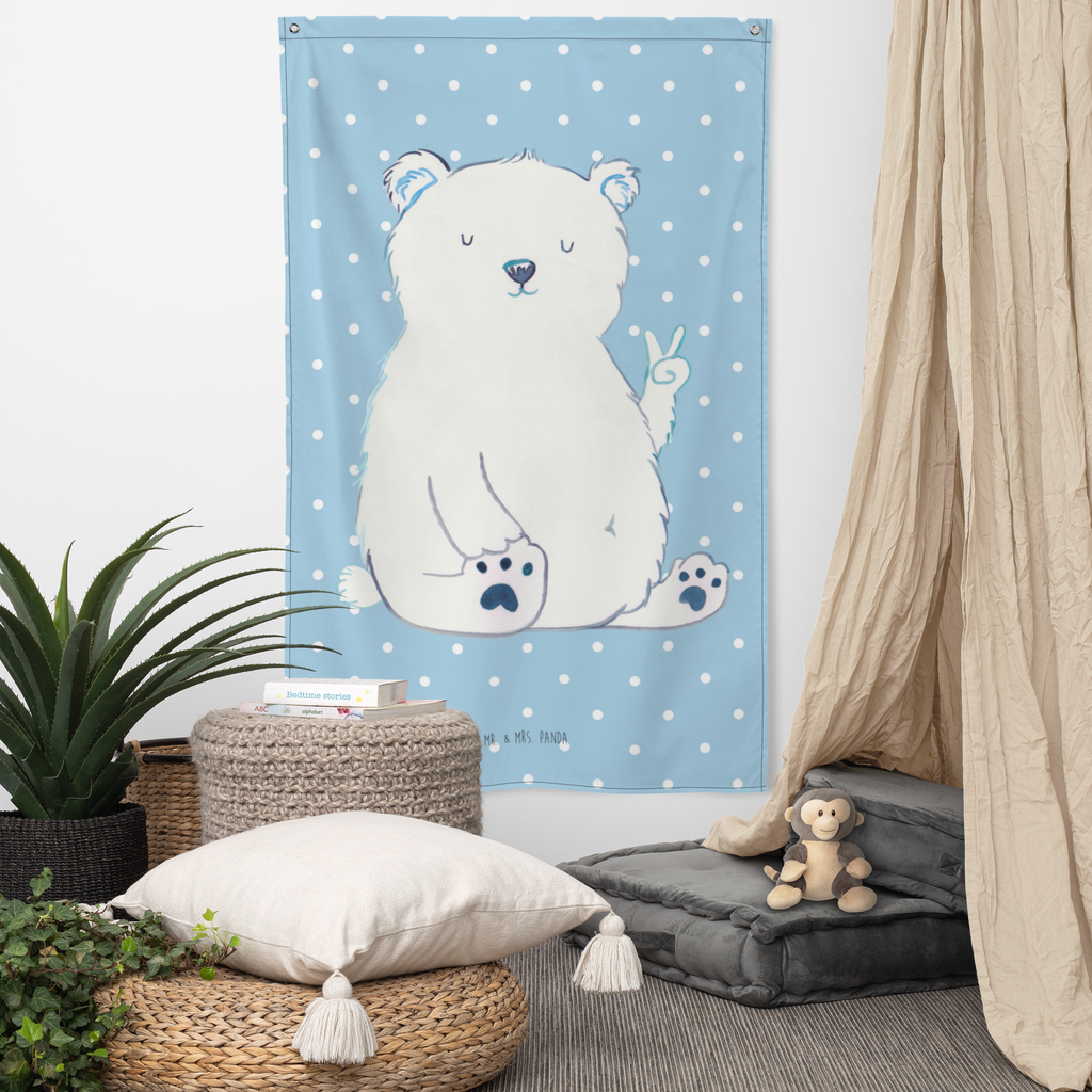 Wandteppich Eisbär Faul Wandbehang, Dekoration, Boho, Wandteppich, Wandtuch, Wanddeko, Tapisserie, Tapestry, Wandbild, Textil-Kunst, Schmuck-Wandbehang, Wand Deko, Kinderzimmer, Kinderzimmer Wand, Kinderzimmer Deko, Kinderzimmer Wanddeko, Bär, Teddy, Teddybär, Eisbär, Nordpol, Faul, Entspannen, Relaxen, Büro, Arbeit, Bürojob, Arbeitsplatz, Homeoffice