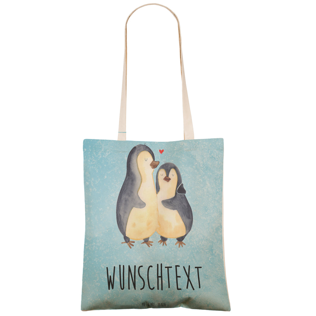 Personalisierte Einkaufstasche Pinguin umarmend Personalisierte Tragetasche, Personalisierte Tasche, Personalisierter Beutel, Personalisierte Stofftasche, Personalisierte Baumwolltasche, Personalisierte Umhängetasche, Personalisierter Shopper, Personalisierte Einkaufstasche, Personalisierte Beuteltasche, Tragetasche mit Namen, Tasche mit Namen, Beutel mit Namen, Stofftasche mit Namen, Baumwolltasche mit Namen, Umhängetasche mit Namen, Shopper mit Namen, Einkaufstasche mit Namen, Beuteltasche, Wunschtext, Wunschnamen, Personalisierbar, Personalisierung, Pinguin, Liebe, Liebespaar, Liebesbeweis, Liebesgeschenk, Verlobung, Jahrestag, Hochzeitstag, Hochzeit, Hochzeitsgeschenk