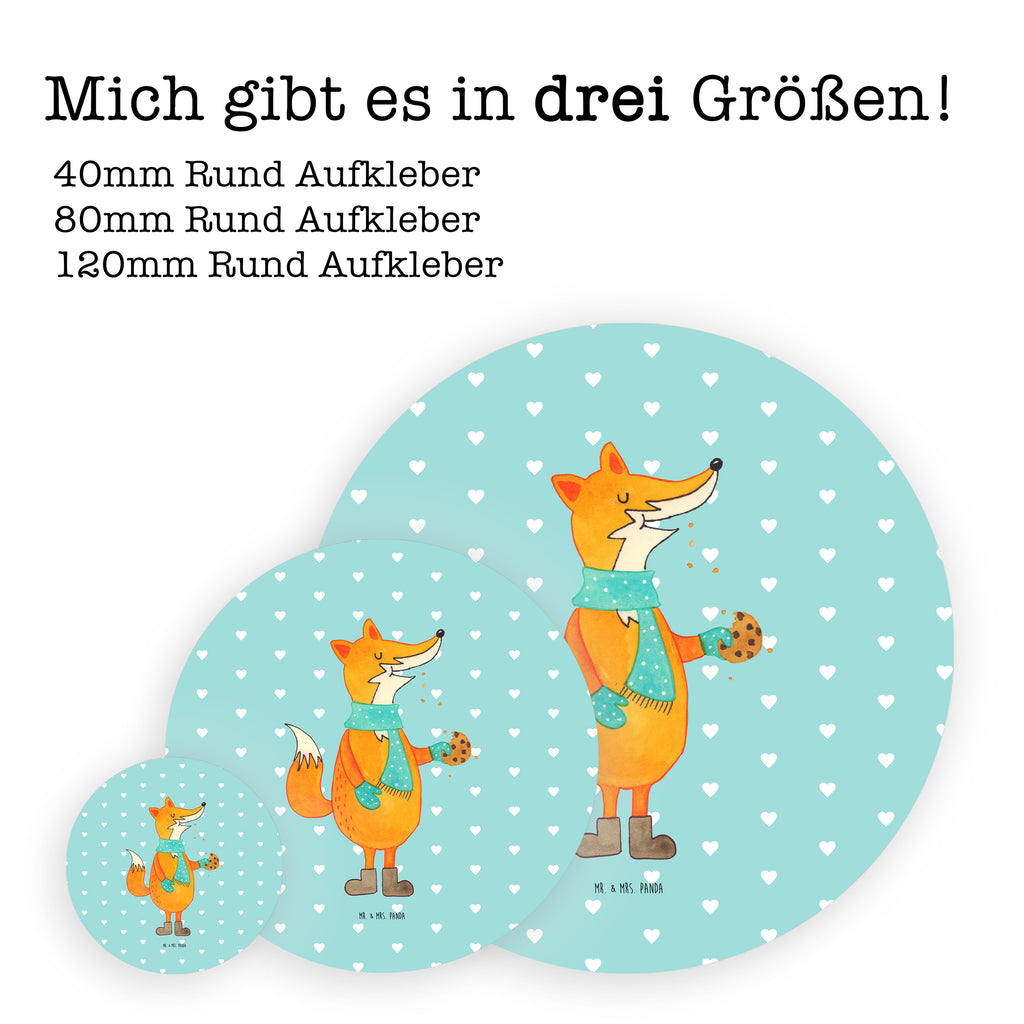 Rund Aufkleber Fuchs Keks Sticker, Aufkleber, Etikett, Kinder, rund, Fuchs, Füchse, Backen Spruch, Kekse, Winter, Weihnachtszeit, Plätzchen, Liebe, Küche Deko