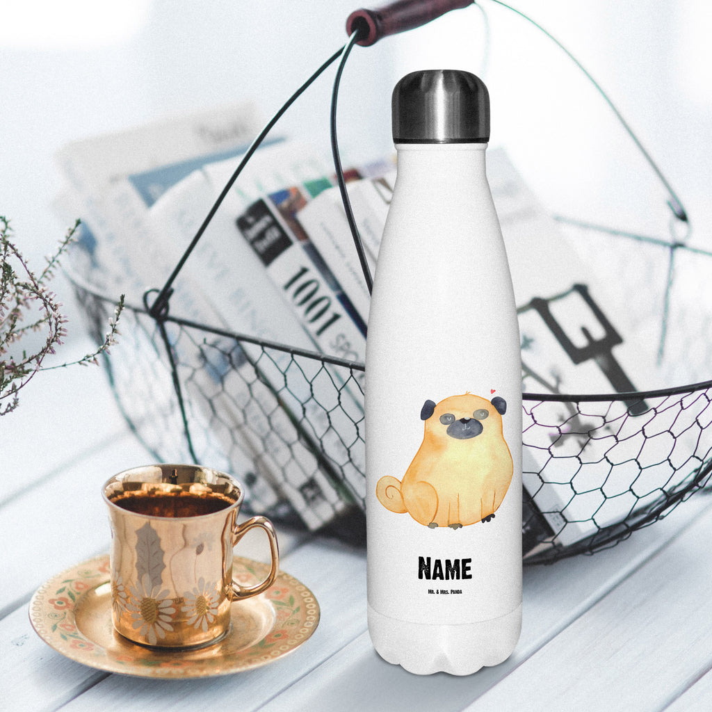 Personalisierte Thermosflasche Mops Personalisierte Isolierflasche, Personalisierte Thermoflasche, Personalisierte Trinkflasche, Trinkflasche Mit Namen, Wunschname, Bedrucken, Namensflasche, Hund, Hundemotiv, Haustier, Hunderasse, Tierliebhaber, Hundebesitzer, Sprüche, Mops, Liebe, Hundeliebe