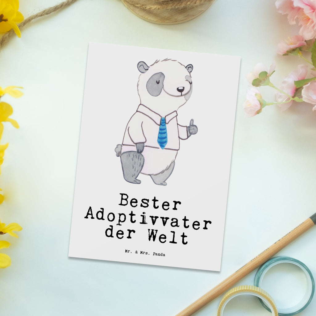 Postkarte Panda Bester Adoptivvater der Welt Postkarte, Karte, Geschenkkarte, Grußkarte, Einladung, Ansichtskarte, Geburtstagskarte, Einladungskarte, Dankeskarte, für, Dankeschön, Geschenk, Schenken, Geburtstag, Geburtstagsgeschenk, Geschenkidee, Danke, Bedanken, Mitbringsel, Freude machen, Geschenktipp, Adoptiv vater, Adoption, adoptiert, Adoptivvater