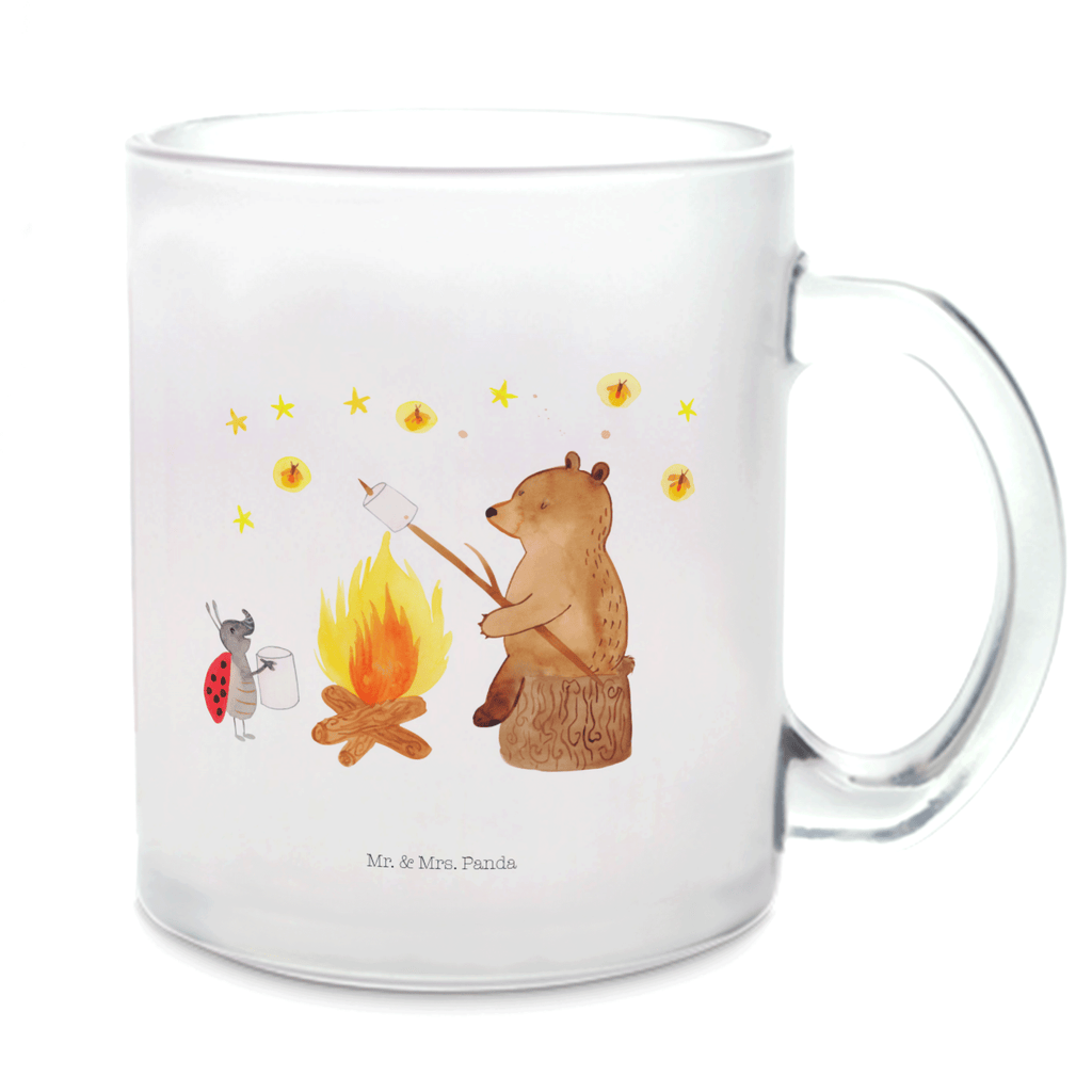 Teetasse Bär & Marienkäfer Lagerfeuer Teetasse, Teeglas, Teebecher, Tasse mit Henkel, Tasse, Glas Teetasse, Teetasse aus Glas, Bär, Teddy, Teddybär, Lagerfeuer