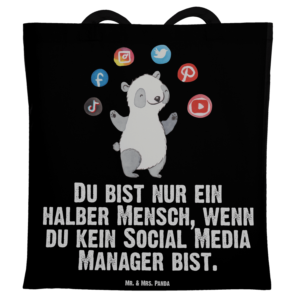 Tragetasche Social Media Manager mit Herz Beuteltasche, Beutel, Einkaufstasche, Jutebeutel, Stoffbeutel, Tasche, Shopper, Umhängetasche, Strandtasche, Schultertasche, Stofftasche, Tragetasche, Badetasche, Jutetasche, Einkaufstüte, Laptoptasche, Beruf, Ausbildung, Jubiläum, Abschied, Rente, Kollege, Kollegin, Geschenk, Schenken, Arbeitskollege, Mitarbeiter, Firma, Danke, Dankeschön