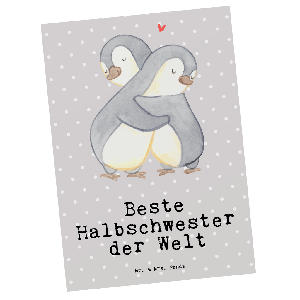 Postkarte Pinguin Beste Halbschwester der Welt Postkarte, Karte, Geschenkkarte, Grußkarte, Einladung, Ansichtskarte, Geburtstagskarte, Einladungskarte, Dankeskarte, Ansichtskarten, Einladung Geburtstag, Einladungskarten Geburtstag, für, Dankeschön, Geschenk, Schenken, Geburtstag, Geburtstagsgeschenk, Geschenkidee, Danke, Bedanken, Mitbringsel, Freude machen, Geschenktipp, Halbschwester, Stiefschwester, Stiefgeschwister, Schwestern, Schwester, Geschwister, Schwesterherz, Sister, Familie, Kleinigkeit, Beste, Tochter, Liebe, Kinder