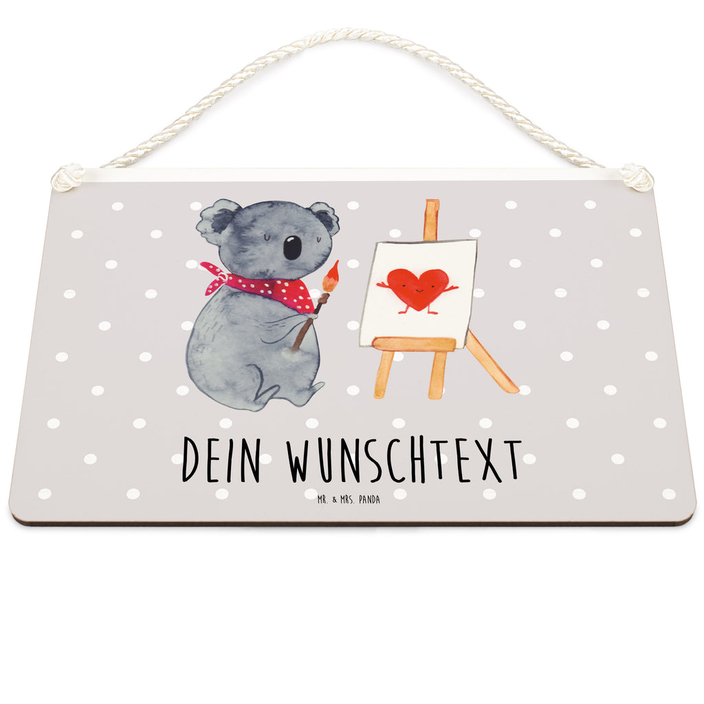 Personalisiertes Deko Schild Koala Künstler Dekoschild, Deko Schild, Schild, Tür Schild, Türschild, Holzschild, Wandschild, Wanddeko, Koala, Koalabär, Liebe, Liebensbeweis, Liebesgeschenk, Gefühle, Künstler, zeichnen