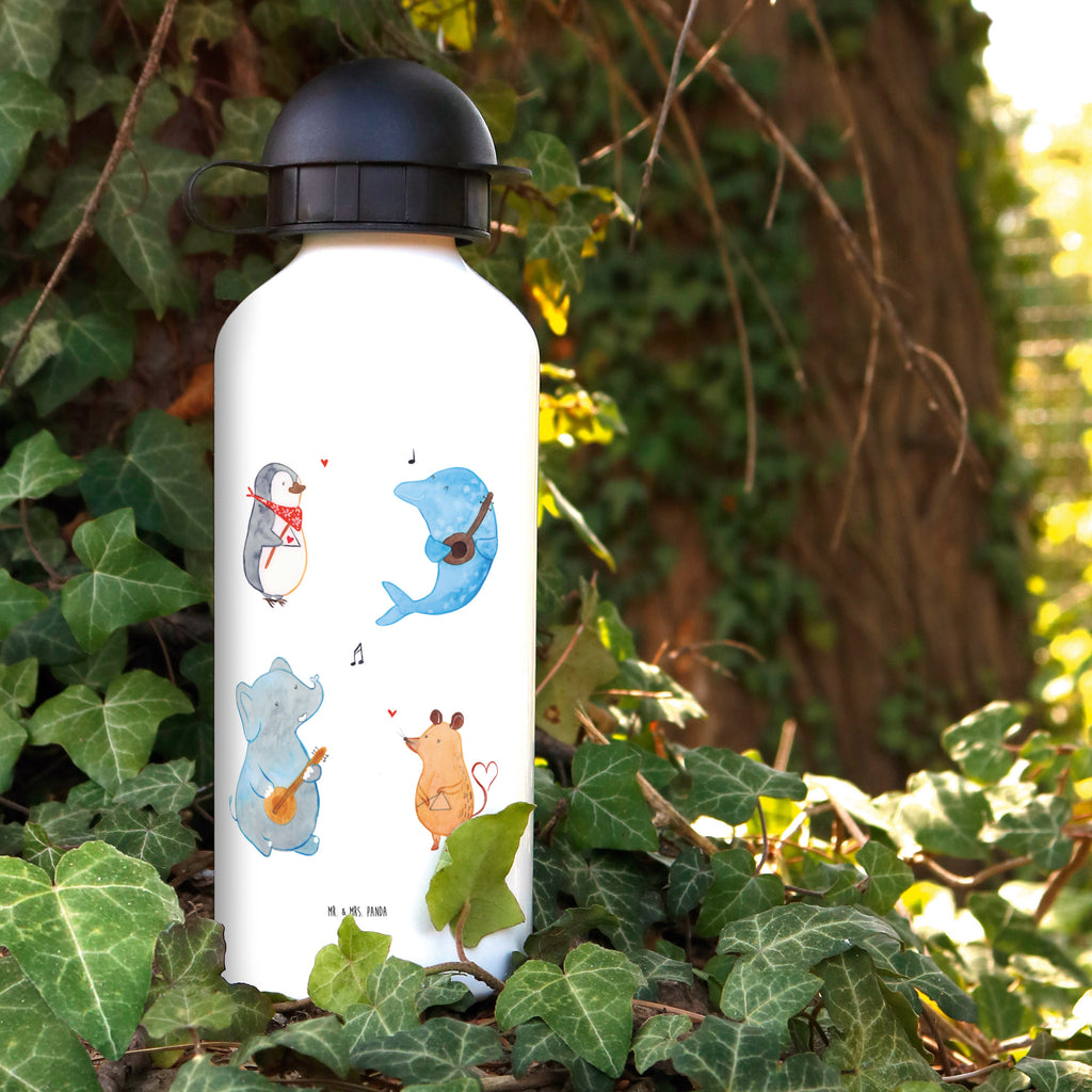 Kindertrinkflasche Big Band Kindertrinkflasche, Kinder Trinkflasche, Trinkflasche, Flasche, Kinderflasche, Kinder, Kids, Kindergarten Flasche, Grundschule, Jungs, Mädchen, Tiermotive, Gute Laune, lustige Sprüche, Tiere, Hund, Pinguin, Maus, Elefant, Delfin, Gitarre, Band, Triangel, Musikanten, Musik