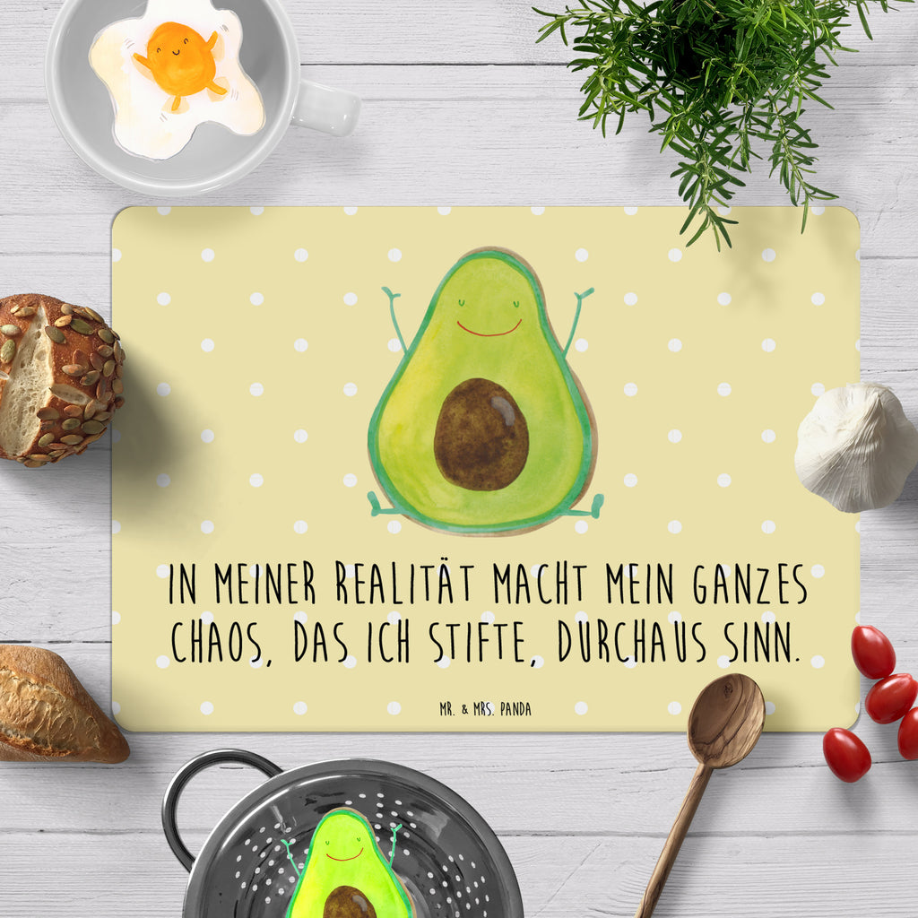 Tischset Avocado Happy Tischset, Tischuntersetzer, Platzset, Tischsets abwaschbar, Tischunterlage, Avocado, Veggie, Vegan, Gesund, Chaos