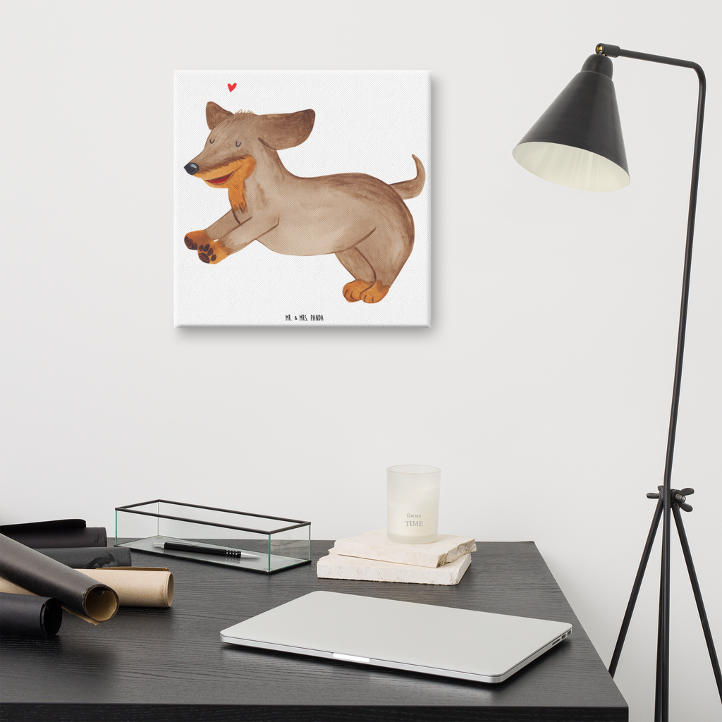 Leinwand Bild Hund Dackel Leinwand, Bild, Kunstdruck, Wanddeko, Dekoration, Hund, Hundemotiv, Haustier, Hunderasse, Tierliebhaber, Hundebesitzer, Sprüche, Hunde, Dackel, Dachshund, happy dog