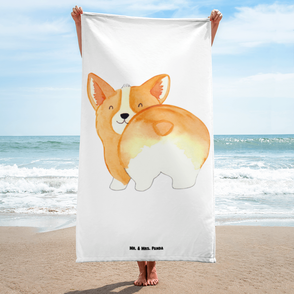 XL Badehandtuch Corgi Po Handtuch, Badetuch, Duschtuch, Strandtuch, Saunatuch, Hund, Hundemotiv, Haustier, Hunderasse, Tierliebhaber, Hundebesitzer, Sprüche, Corgie, Hundeliebe, Motivation, Selbstliebe, Spruch