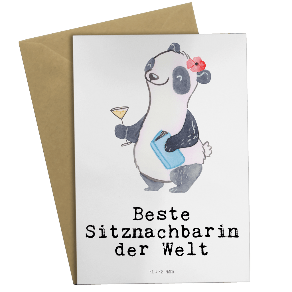 Grußkarte Panda Beste Sitznachbarin der Welt Grußkarte, Klappkarte, Einladungskarte, Glückwunschkarte, Hochzeitskarte, Geburtstagskarte, Karte, Ansichtskarten, für, Dankeschön, Geschenk, Schenken, Geburtstag, Geburtstagsgeschenk, Geschenkidee, Danke, Bedanken, Mitbringsel, Freude machen, Geschenktipp, Sitznachbarin, Stuhlnachbar, Mitschülerin, Nachbarin, Uni, Universität, Seminar, Kommilitone, Tischnachbar, Schule, Mitstudentin, Hochschule, Beste Sitznachbarin der Welt, Weltbeste Sitznachbarin