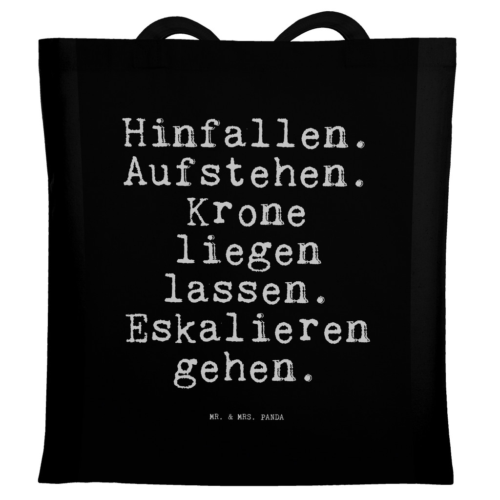 Tragetasche Hinfallen. Aufstehen. Krone liegen... Beuteltasche, Beutel, Einkaufstasche, Jutebeutel, Stoffbeutel, Tasche, Shopper, Umhängetasche, Strandtasche, Schultertasche, Stofftasche, Tragetasche, Badetasche, Jutetasche, Einkaufstüte, Laptoptasche, Spruch, Sprüche, lustige Sprüche, Weisheiten, Zitate, Spruch Geschenke, Spruch Sprüche Weisheiten Zitate Lustig Weisheit Worte