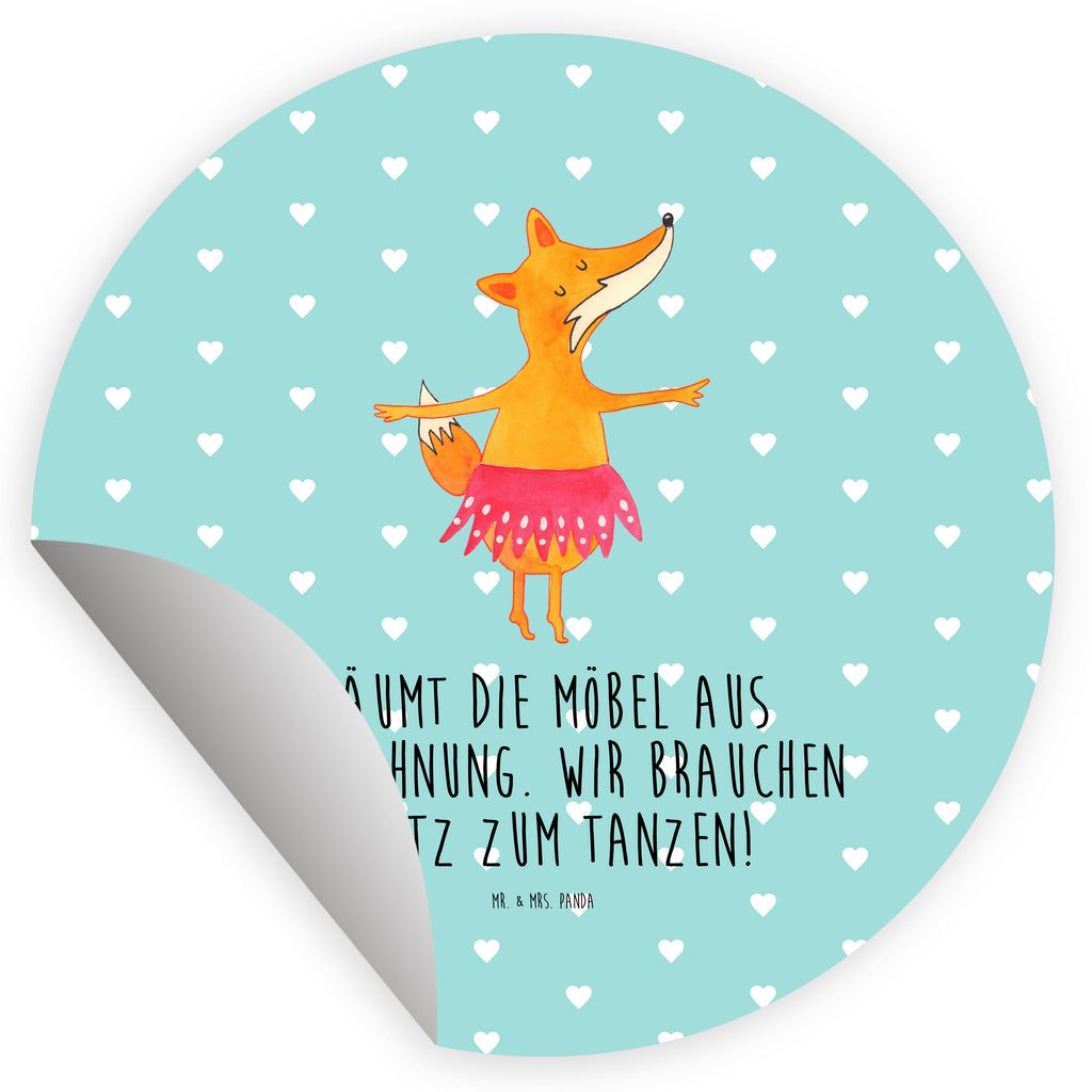 Rund Aufkleber Fuchs Ballerina Sticker, Aufkleber, Etikett, Fuchs, Fuchs Spruch, Füchse, Füchsin, Ballerina, Ballett, Tänzerin, Tanzen, Party, Einladung, Geburtstag