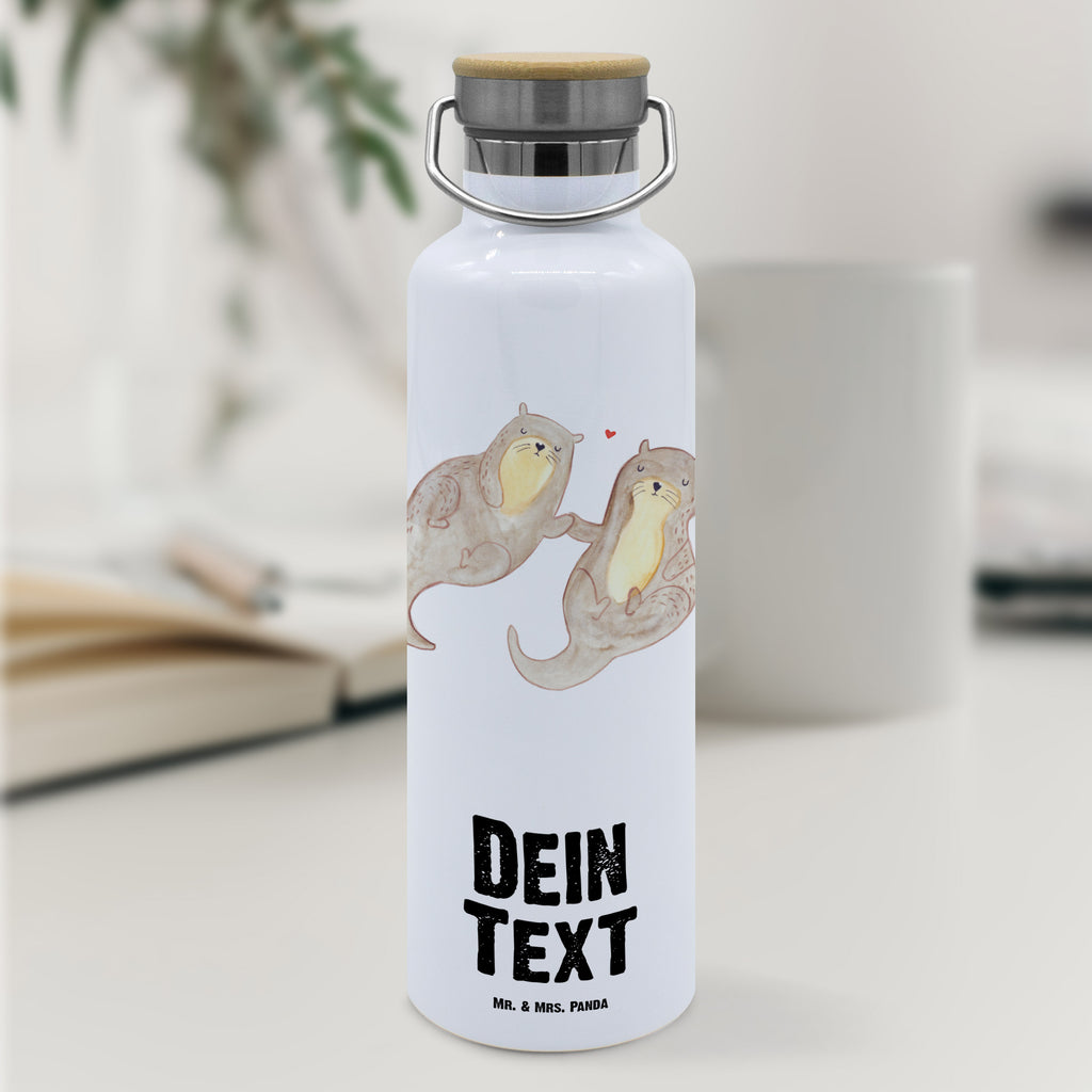 Personalisierte Trinkflasche Otter händchenhaltend Personalisierte Trinkflasche, Trinkflasche mit Namen, Trinkflasche bedrucken, Flasche personalisiert, Trinkflasch mit Aufdruck, Trinkflasche Werbegeschenk, Namensaufdruck Trinkflasche, Sportflasche personalisiert, Trinkflasche Sport, Otter, Fischotter, Seeotter, Otter Seeotter See Otter