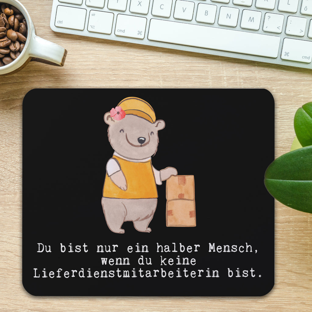 Mauspad Lieferdienstmitarbeiterin mit Herz Mousepad, Computer zubehör, Büroausstattung, PC Zubehör, Arbeitszimmer, Mauspad, Einzigartiges Mauspad, Designer Mauspad, Mausunterlage, Mauspad Büro, Beruf, Ausbildung, Jubiläum, Abschied, Rente, Kollege, Kollegin, Geschenk, Schenken, Arbeitskollege, Mitarbeiter, Firma, Danke, Dankeschön, Lieferdienstmitarbeiterin, Pizzabäckerin, Pizzabotin, Pizzabringdienst, Lieferbringdienst