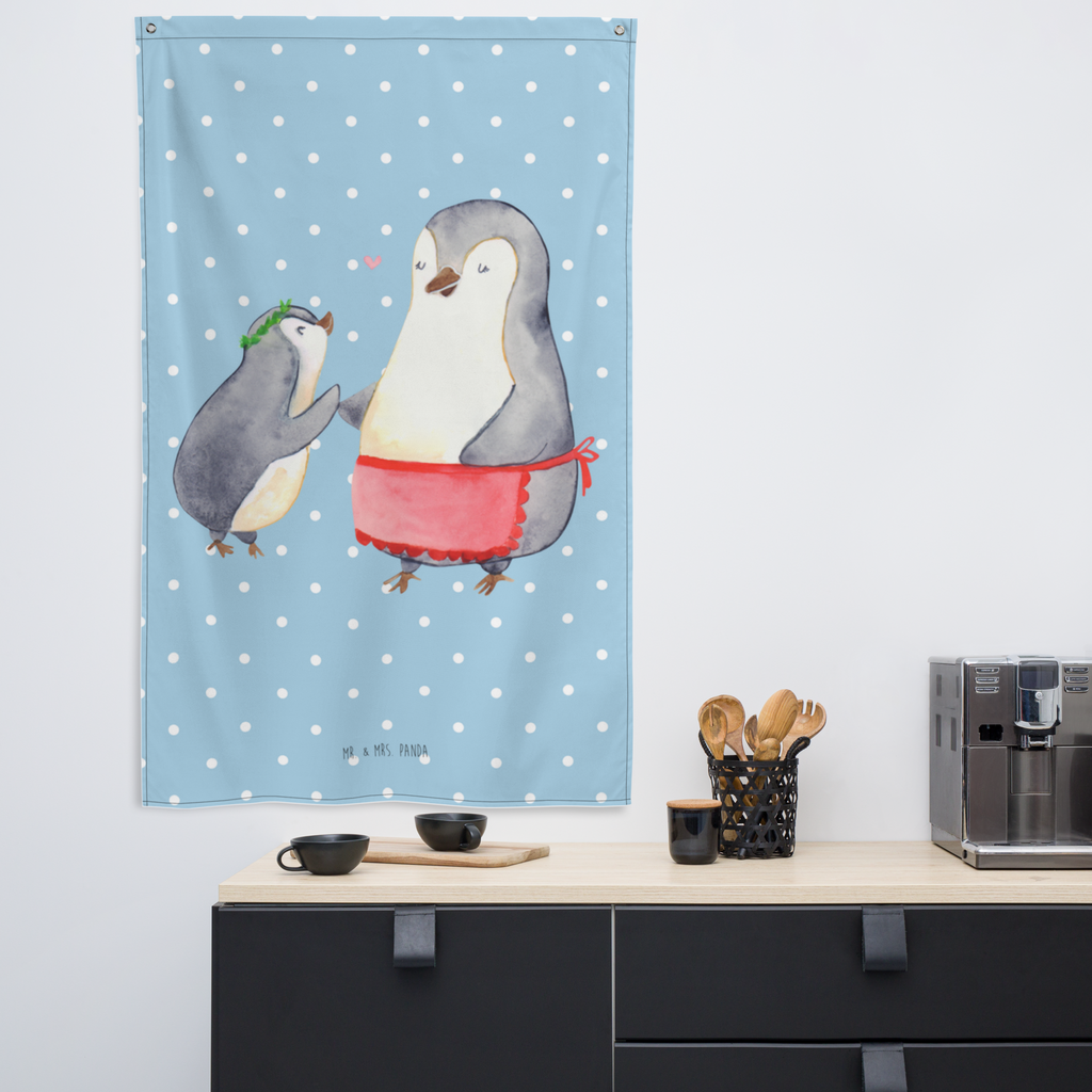 Wandteppich Pinguin mit Kind Wandbehang, Dekoration, Boho, Wandteppich, Wandtuch, Wanddeko, Tapisserie, Tapestry, Wandbild, Textil-Kunst, Schmuck-Wandbehang, Wand Deko, Kinderzimmer, Kinderzimmer Wand, Kinderzimmer Deko, Kinderzimmer Wanddeko, Familie, Vatertag, Muttertag, Bruder, Schwester, Mama, Papa, Oma, Opa, Geschenk, Mami, Mutti, Mutter, Geburststag