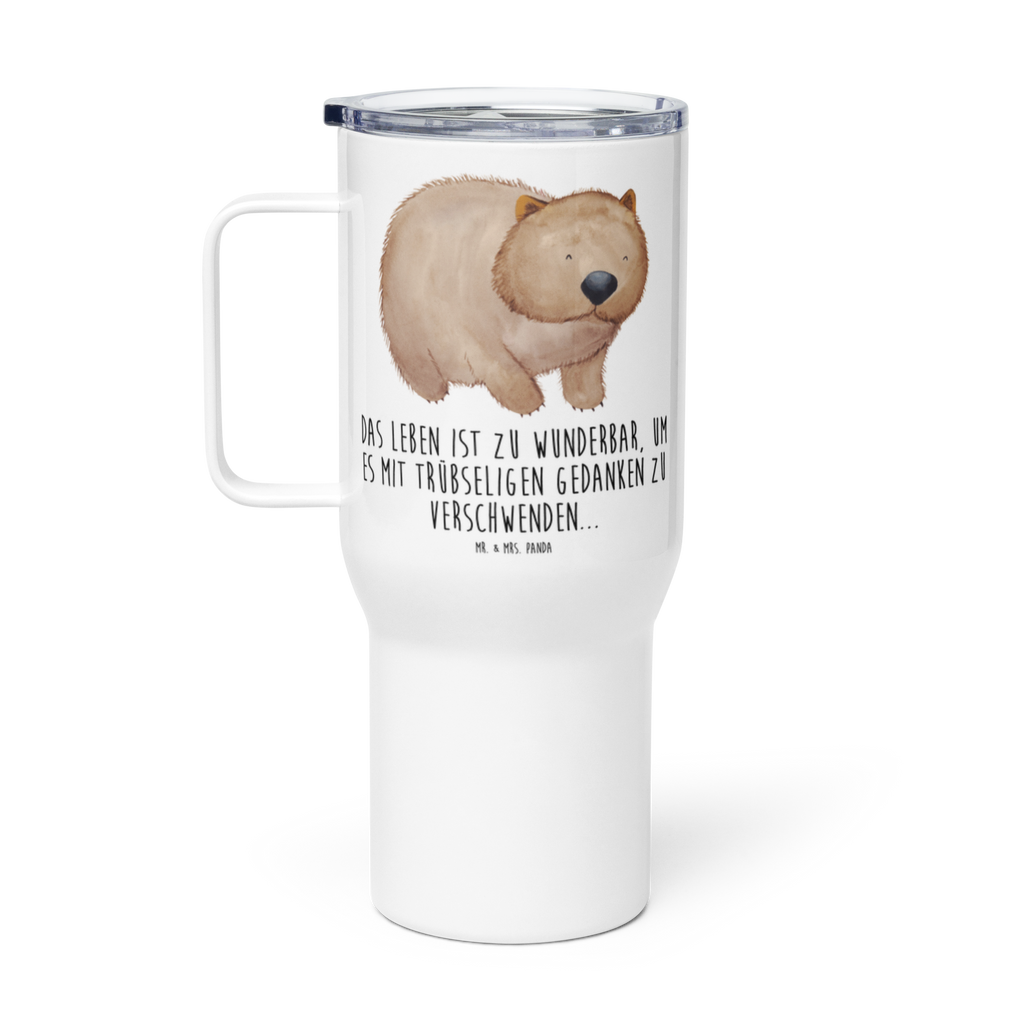 XXL Thermobecher Wombat Thermobecher, XL Thermobecher, Reisebecher, XL Reisetasse, Großer Thermobecher, Autobecher, Jumbo Becher, Tiermotive, Gute Laune, lustige Sprüche, Tiere, Wombat, Das Leben ist schön, Motivation, Spruch, Australien