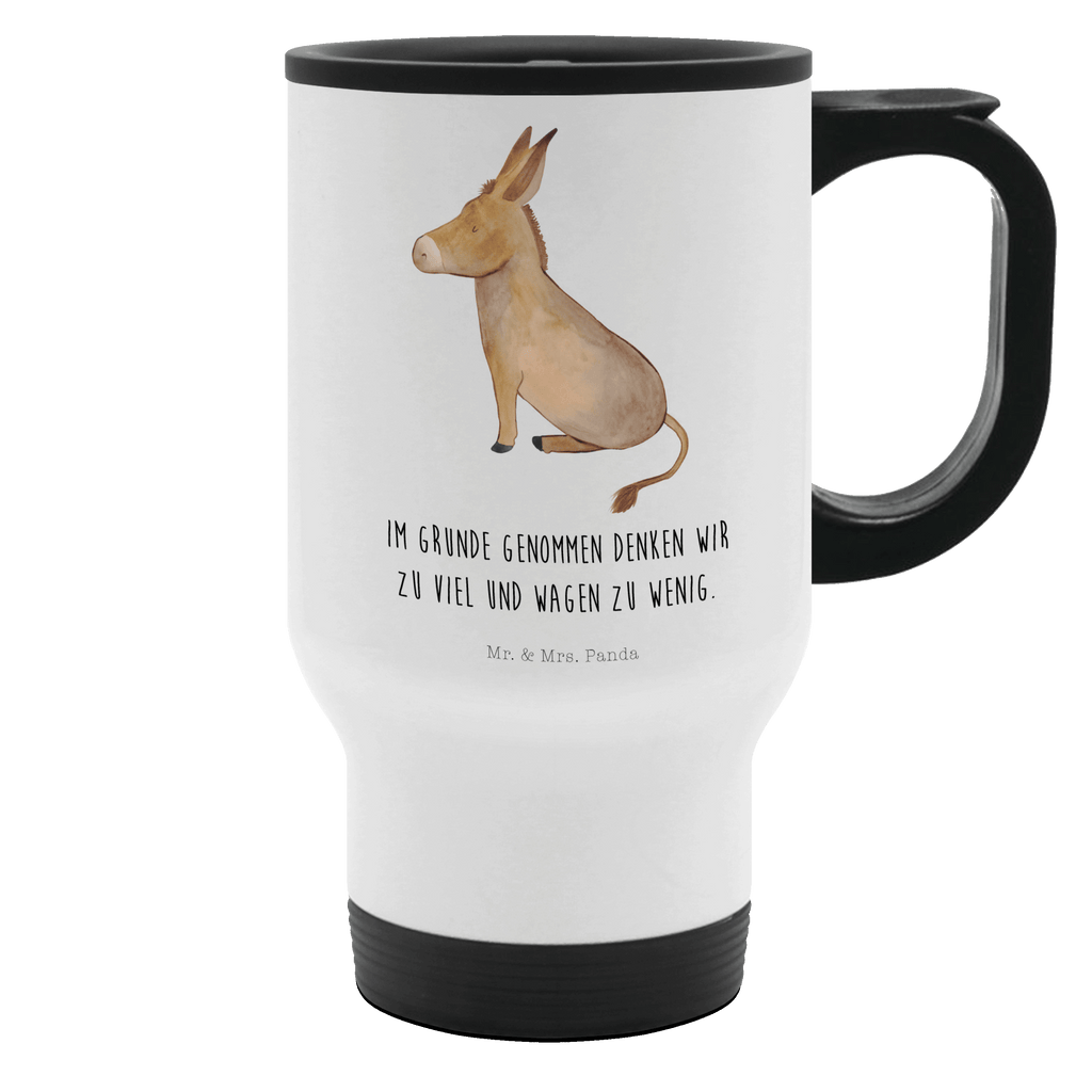 Thermobecher Esel Thermobecher, To Go Becher, Thermotasse, Kaffeebecher, Isolierbecher, Thermobecher To Go, Warmhaltetasse, Edelstahlbecher, Reisebecher, Tasse mit Deckel, Thermobecher für 400 ml, Kaffeetasse zum Mitnehmen, Tasse zum Mitnehmen, Spülmaschinenfest, Tiermotive, Gute Laune, lustige Sprüche, Tiere, Esel, Weisheit, Lebensmut, Lebensglück, Ziel, Lebensziel, Mut, erfolg, tapferkeit, positive gedanken, zuversicht