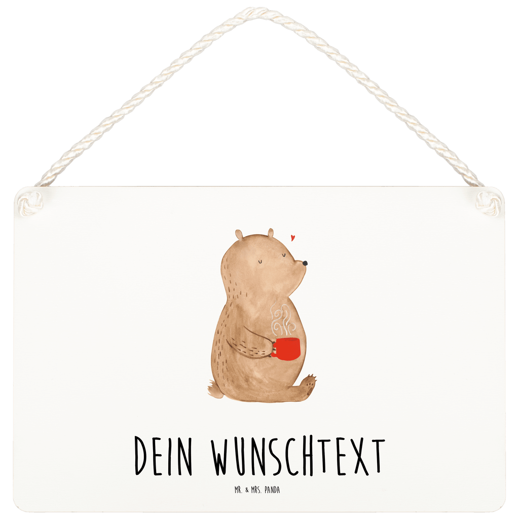 Personalisiertes Deko Schild Bär Kaffee Dekoschild, Deko Schild, Schild, Tür Schild, Türschild, Holzschild, Wandschild, Wanddeko, Bär, Teddy, Teddybär, Kaffee, Coffee, Bären, guten Morgen, Morgenroutine, Welt erobern, Welt retten, Motivation