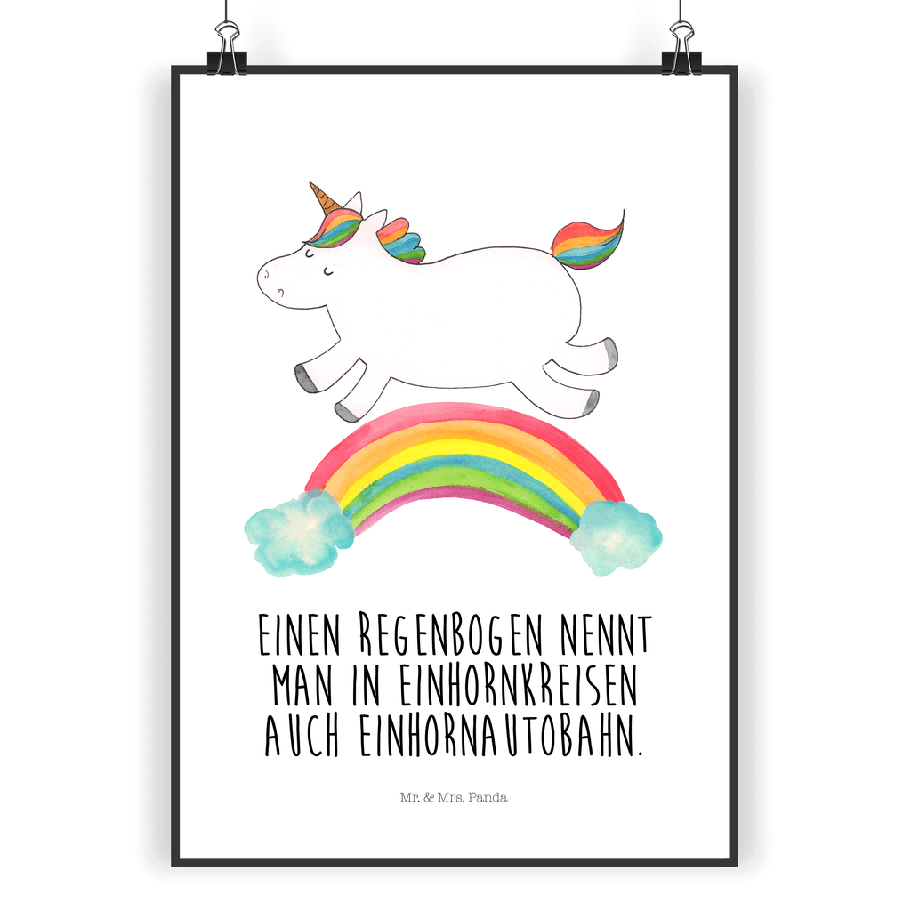 Poster Einhorn Regenbogen Poster, Wandposter, Bild, Wanddeko, Küchenposter, Kinderposter, Wanddeko Bild, Raumdekoration, Wanddekoration, Handgemaltes Poster, Mr. & Mrs. Panda Poster, Designposter, Kunstdruck, Posterdruck, Einhorn, Einhörner, Einhorn Deko, Pegasus, Unicorn, Regenbogen, Glitzer, Einhornpower, Erwachsenwerden, Einhornautobahn