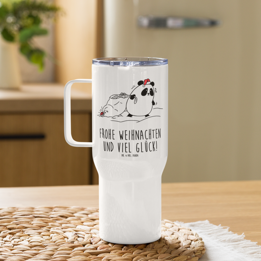 XXL Thermobecher Panda Weihnachten Thermobecher, XL Thermobecher, Reisebecher, XL Reisetasse, Großer Thermobecher, Autobecher, Jumbo Becher