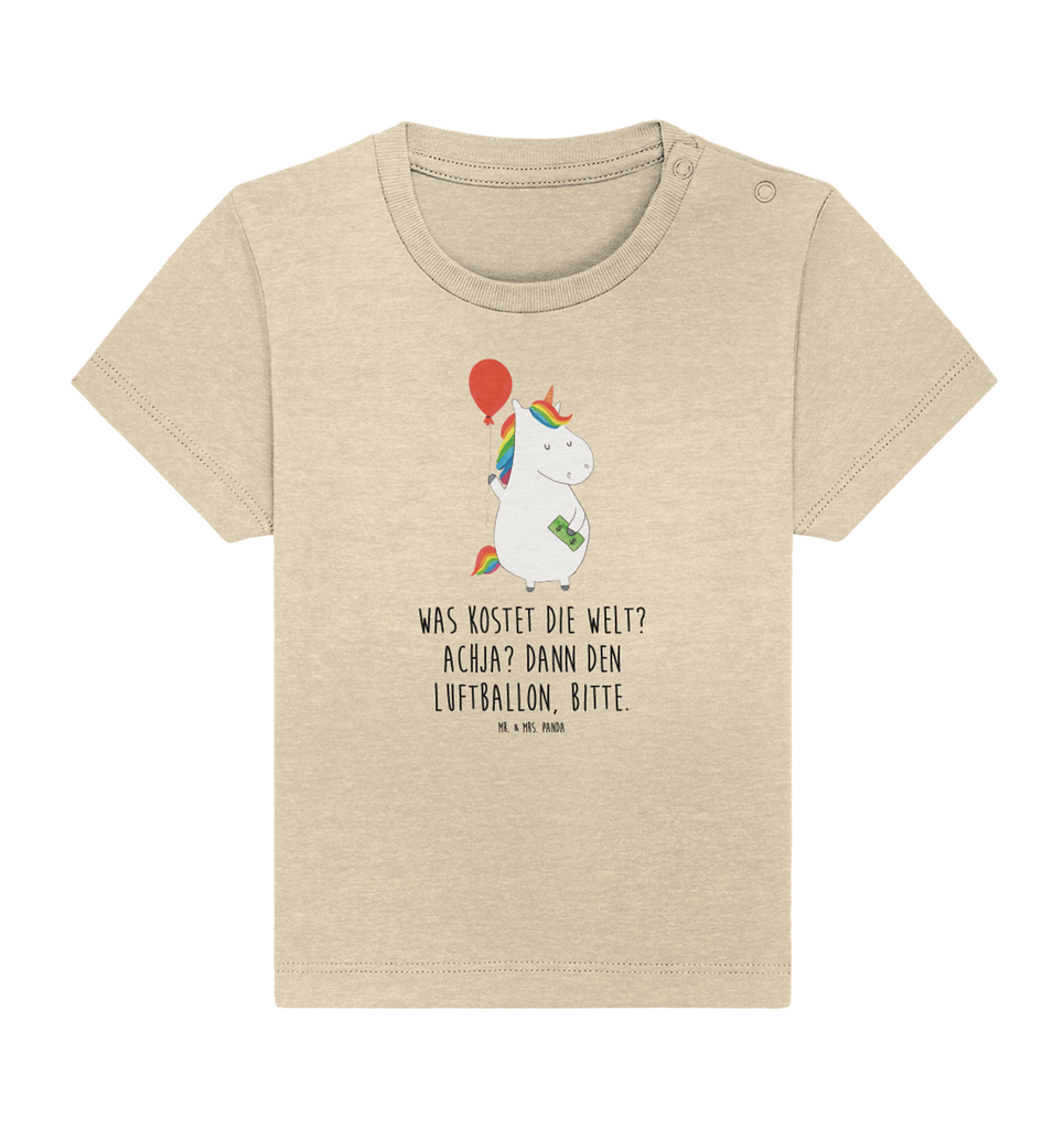Organic Baby Shirt Einhorn Luftballon Baby T-Shirt, Jungen Baby T-Shirt, Mädchen Baby T-Shirt, Shirt, Einhorn, Einhörner, Einhorn Deko, Pegasus, Unicorn, Luftballon, Geld, Lebenslust, Freude, Geschenk, Freundin