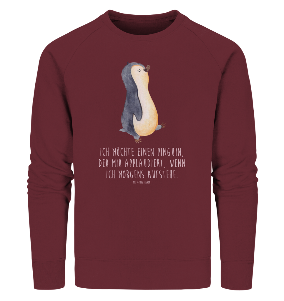 Organic Pullover Pinguin marschierend Pullover, Pullover Männer, Pullover Frauen, Sweatshirt, Sweatshirt Männer, Sweatshirt Frauen, Unisex, Pinguin, Pinguine, Frühaufsteher, Langschläfer, Bruder, Schwester, Familie