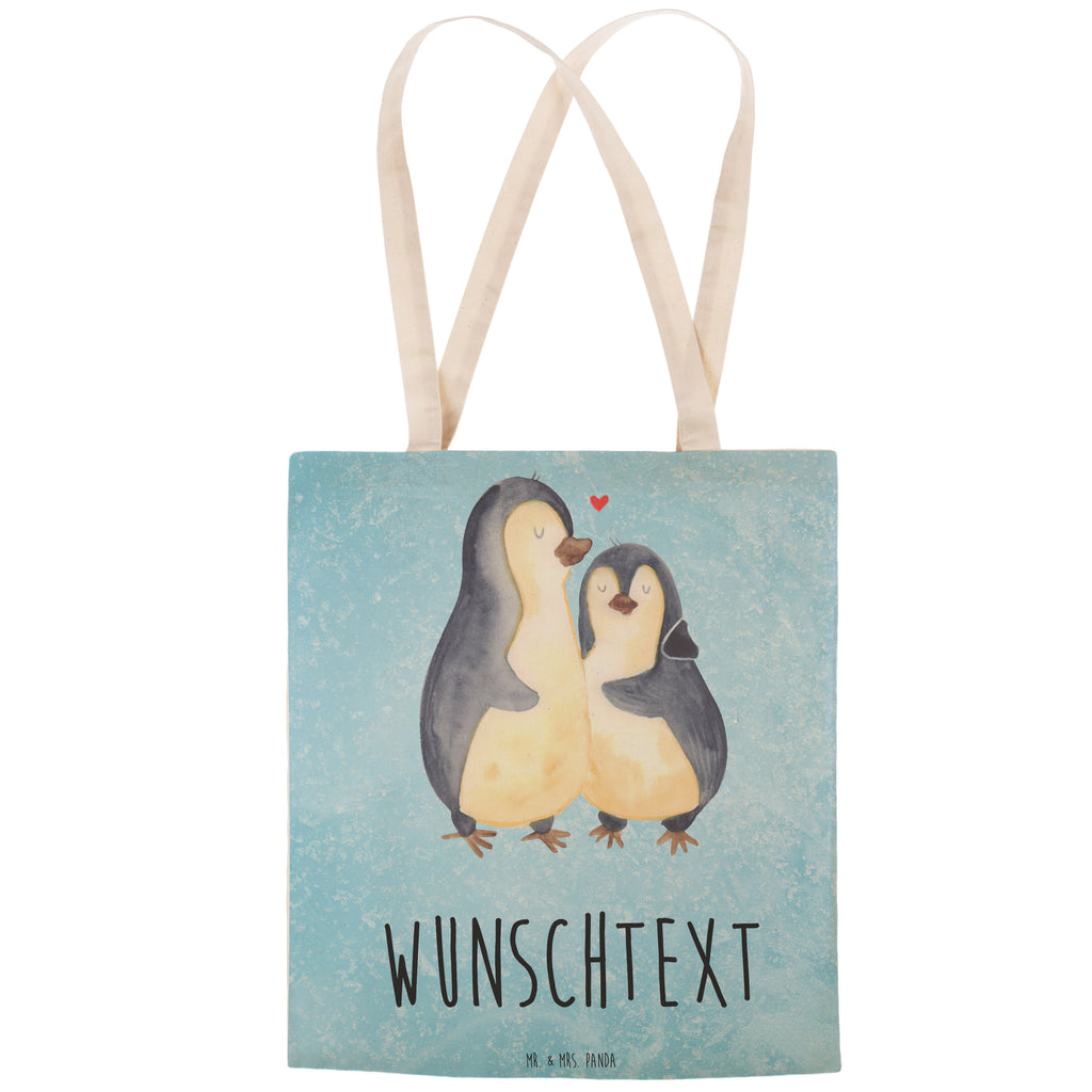 Personalisierte Einkaufstasche Pinguin umarmend Personalisierte Tragetasche, Personalisierte Tasche, Personalisierter Beutel, Personalisierte Stofftasche, Personalisierte Baumwolltasche, Personalisierte Umhängetasche, Personalisierter Shopper, Personalisierte Einkaufstasche, Personalisierte Beuteltasche, Tragetasche mit Namen, Tasche mit Namen, Beutel mit Namen, Stofftasche mit Namen, Baumwolltasche mit Namen, Umhängetasche mit Namen, Shopper mit Namen, Einkaufstasche mit Namen, Beuteltasche, Wunschtext, Wunschnamen, Personalisierbar, Personalisierung, Pinguin, Liebe, Liebespaar, Liebesbeweis, Liebesgeschenk, Verlobung, Jahrestag, Hochzeitstag, Hochzeit, Hochzeitsgeschenk