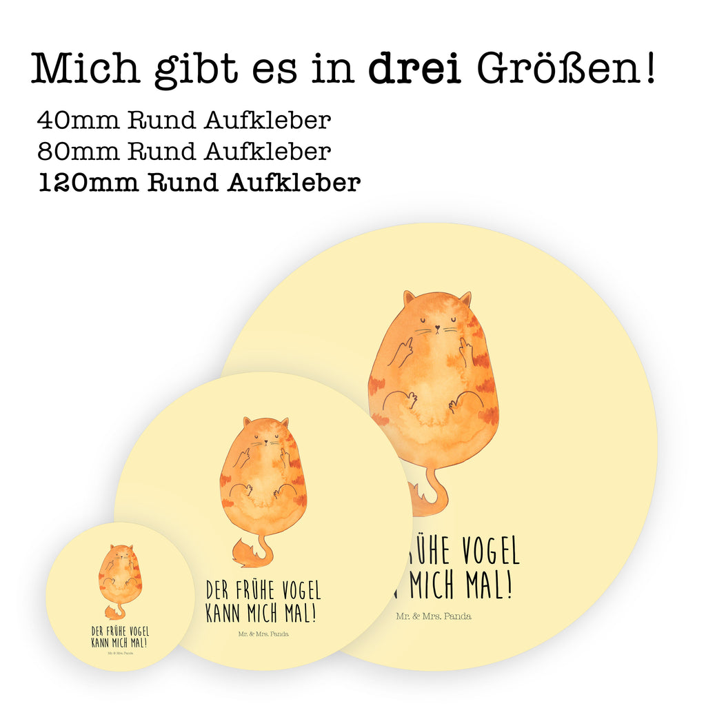 Rund Aufkleber Katze Frühaufsteher Sticker, Aufkleber, Etikett, Katze, Katzenmotiv, Katzenfan, Katzendeko, Katzenfreund, Katzenliebhaber, Katzenprodukte, Katzenartikel, Katzenaccessoires, Katzensouvenirs, Katzenliebhaberprodukte, Katzenmotive, Der frühe Vogel kann mich mal, Morgenmuffel, Frühaufsteher, Kaffee, Katzen, Kater, Mietze