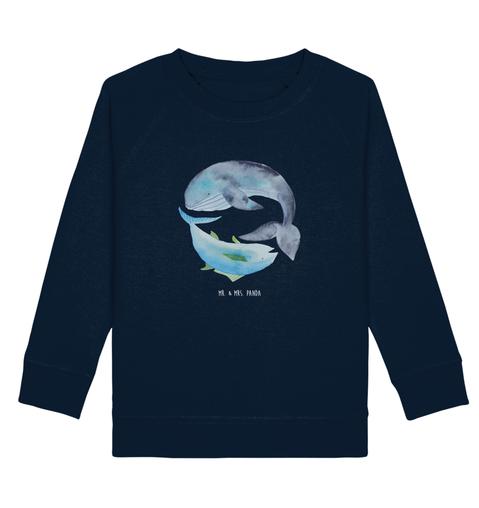 Organic Kinder Pullover Walfisch & Thunfisch Kinder Pullover, Kinder Sweatshirt, Jungen, Mädchen, Tiermotive, Gute Laune, lustige Sprüche, Tiere, Wal, Wahl, Tunfisch, Wortwitz lustig, Spruch lustig, Flachwitz, Witz, Spruch des Tages, Flachwitz Geschenk