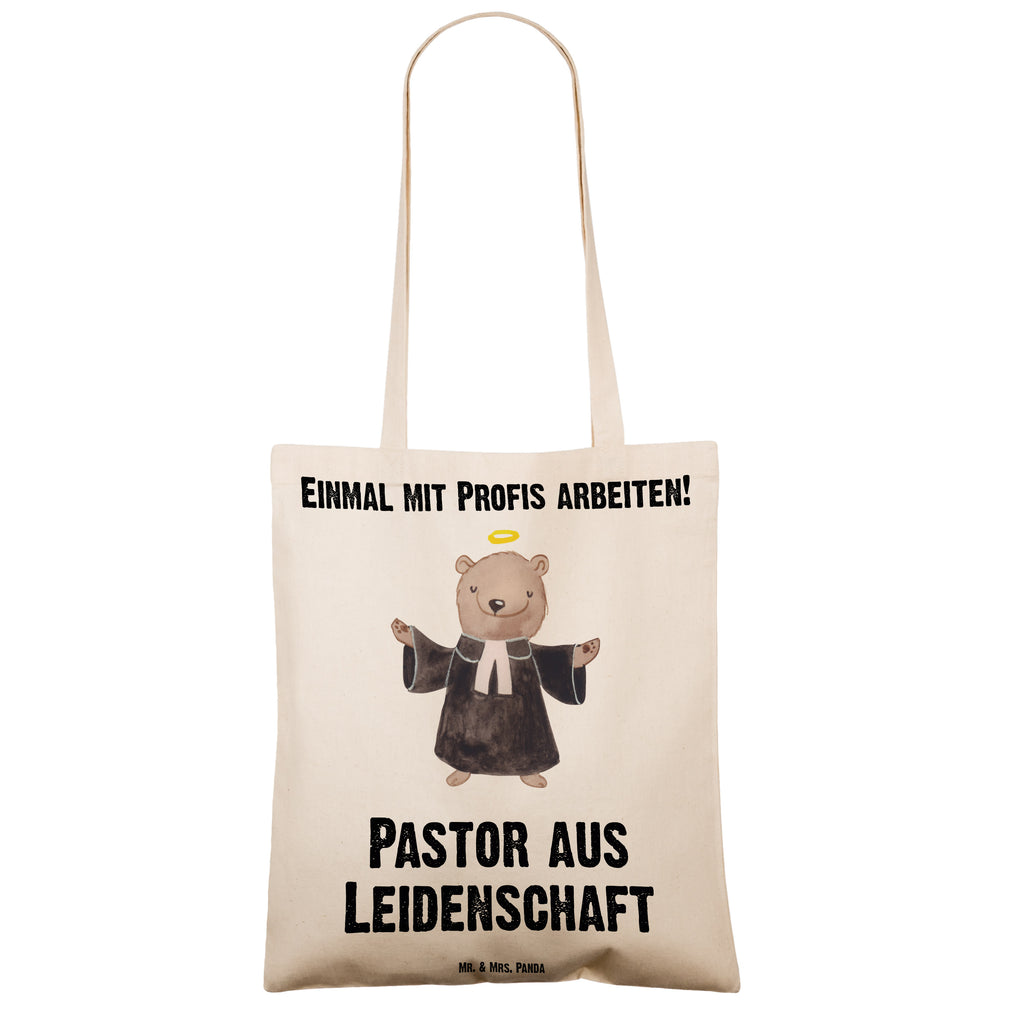 Tragetasche Pastor aus Leidenschaft Beuteltasche, Beutel, Einkaufstasche, Jutebeutel, Stoffbeutel, Tasche, Shopper, Umhängetasche, Strandtasche, Schultertasche, Stofftasche, Tragetasche, Badetasche, Jutetasche, Einkaufstüte, Laptoptasche, Beruf, Ausbildung, Jubiläum, Abschied, Rente, Kollege, Kollegin, Geschenk, Schenken, Arbeitskollege, Mitarbeiter, Firma, Danke, Dankeschön, Pastor, Diener Gottes<br />Geistlicher, Pfarrer, Prediger<br />Priester, Theologe, Kirche