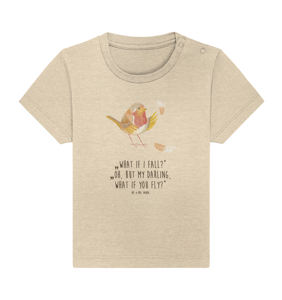 Organic Baby Shirt Rotkehlchen Federn Baby T-Shirt, Jungen Baby T-Shirt, Mädchen Baby T-Shirt, Shirt, Tiermotive, Gute Laune, lustige Sprüche, Tiere, What if i fall, Rotkehlchen, Spruch Motivation, Spruch Mut, Vogel, Motivation Sprüche, Motivationsbilder, fliegen