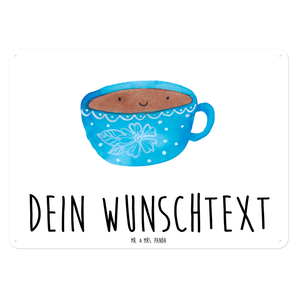 Personalisiertes Blechschild Kaffee Tasse Blechschild, Metallschild, Geschenk Schild, Schild, Magnet-Metall-Schild, Deko Schild, Wandschild, Wand-Dekoration, Türschild, Tiermotive, Gute Laune, lustige Sprüche, Tiere, Kaffee, Tasse, Liebe, Geschmack, Genuss, Glücklich