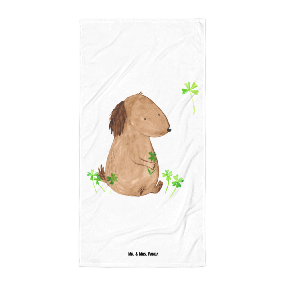 XL Badehandtuch Hund Kleeblatt Handtuch, Badetuch, Duschtuch, Strandtuch, Saunatuch, Hund, Hundemotiv, Haustier, Hunderasse, Tierliebhaber, Hundebesitzer, Sprüche, Kleeblatt, Glück, Tagträume, Motivation, Neuanfang, Geschenk, Glücksbringer, Selbstliebe, Achtsamkeit