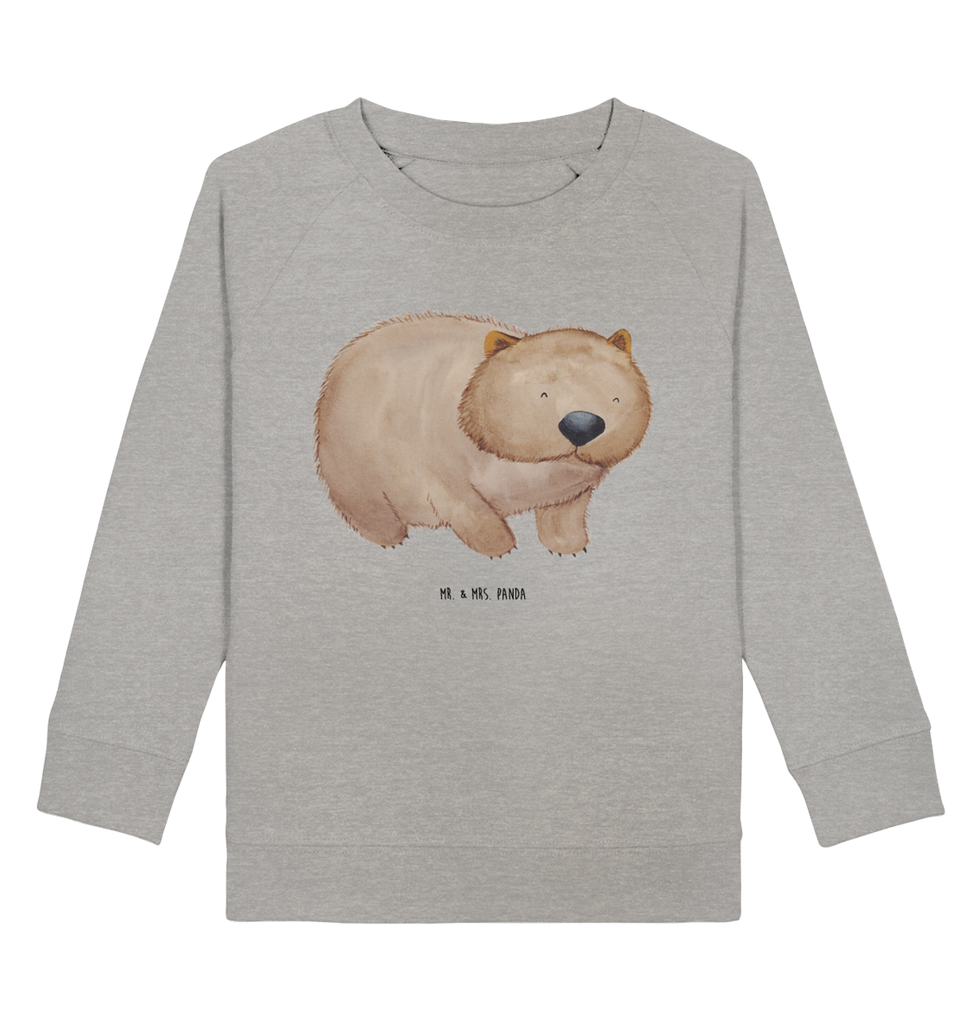 Organic Kinder Pullover Wombat Kinder Pullover, Kinder Sweatshirt, Jungen, Mädchen, Tiermotive, Gute Laune, lustige Sprüche, Tiere, Wombat, Das Leben ist schön, Motivation, Spruch, Australien