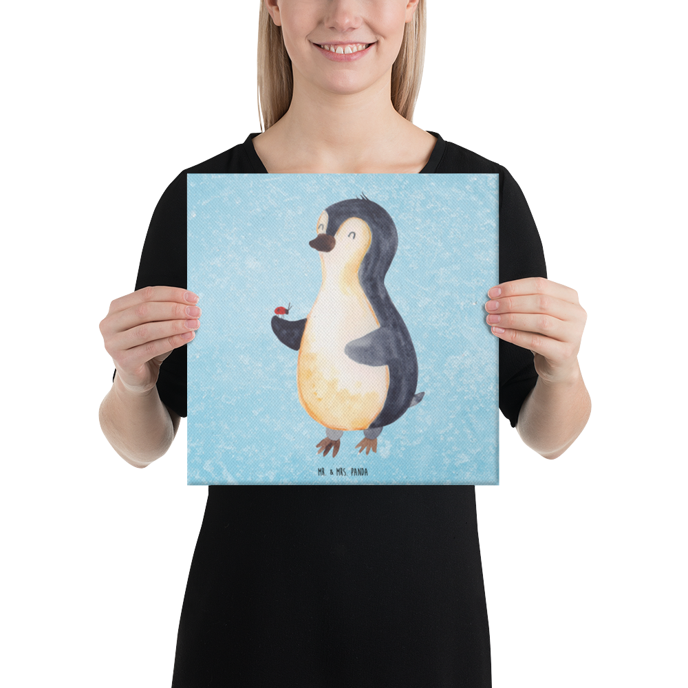 Leinwand Bild Pinguin Marienkäfer Leinwand, Bild, Kunstdruck, Wanddeko, Dekoration, Pinguin, Pinguine, Marienkäfer, Liebe, Wunder, Glück, Freude, Lebensfreude