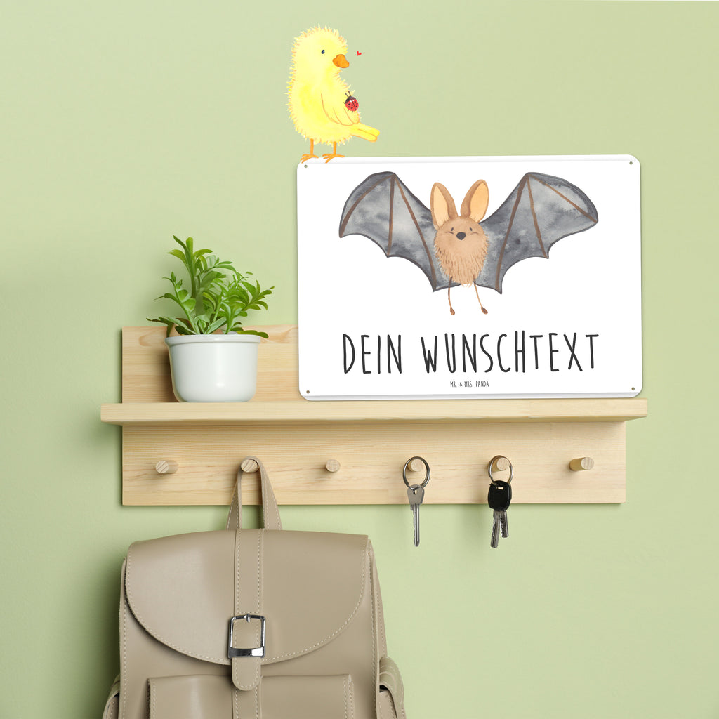 Personalisiertes Blechschild Fledermaus Flügel Blechschild, Metallschild, Geschenk Schild, Schild, Magnet-Metall-Schild, Deko Schild, Wandschild, Wand-Dekoration, Türschild, Tiermotive, Gute Laune, lustige Sprüche, Tiere