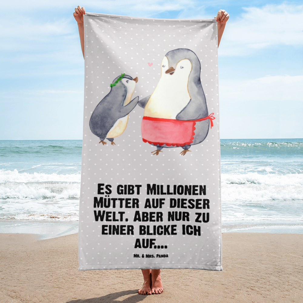 XL Badehandtuch Pinguin mit Kind Handtuch, Badetuch, Duschtuch, Strandtuch, Saunatuch, Familie, Vatertag, Muttertag, Bruder, Schwester, Mama, Papa, Oma, Opa, Geschenk, Mami, Mutti, Mutter, Geburststag