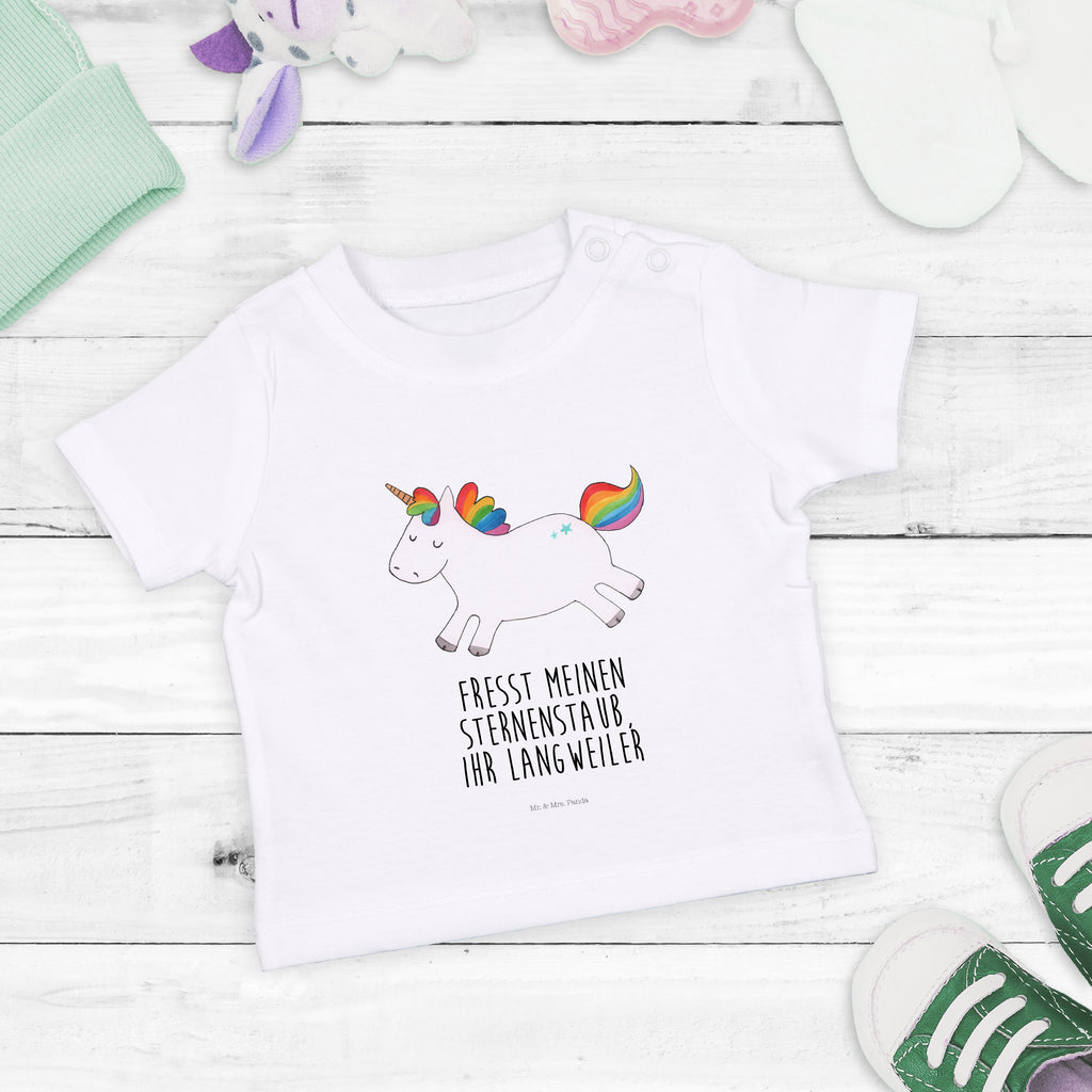 Organic Baby Shirt Einhorn Happy Baby T-Shirt, Jungen Baby T-Shirt, Mädchen Baby T-Shirt, Shirt, Einhorn, Einhörner, Einhorn Deko, Pegasus, Unicorn, glücklich, fröhlich, Spaß, Freude, Lebensfreude, witzig, spannend, Lächeln, Lachen