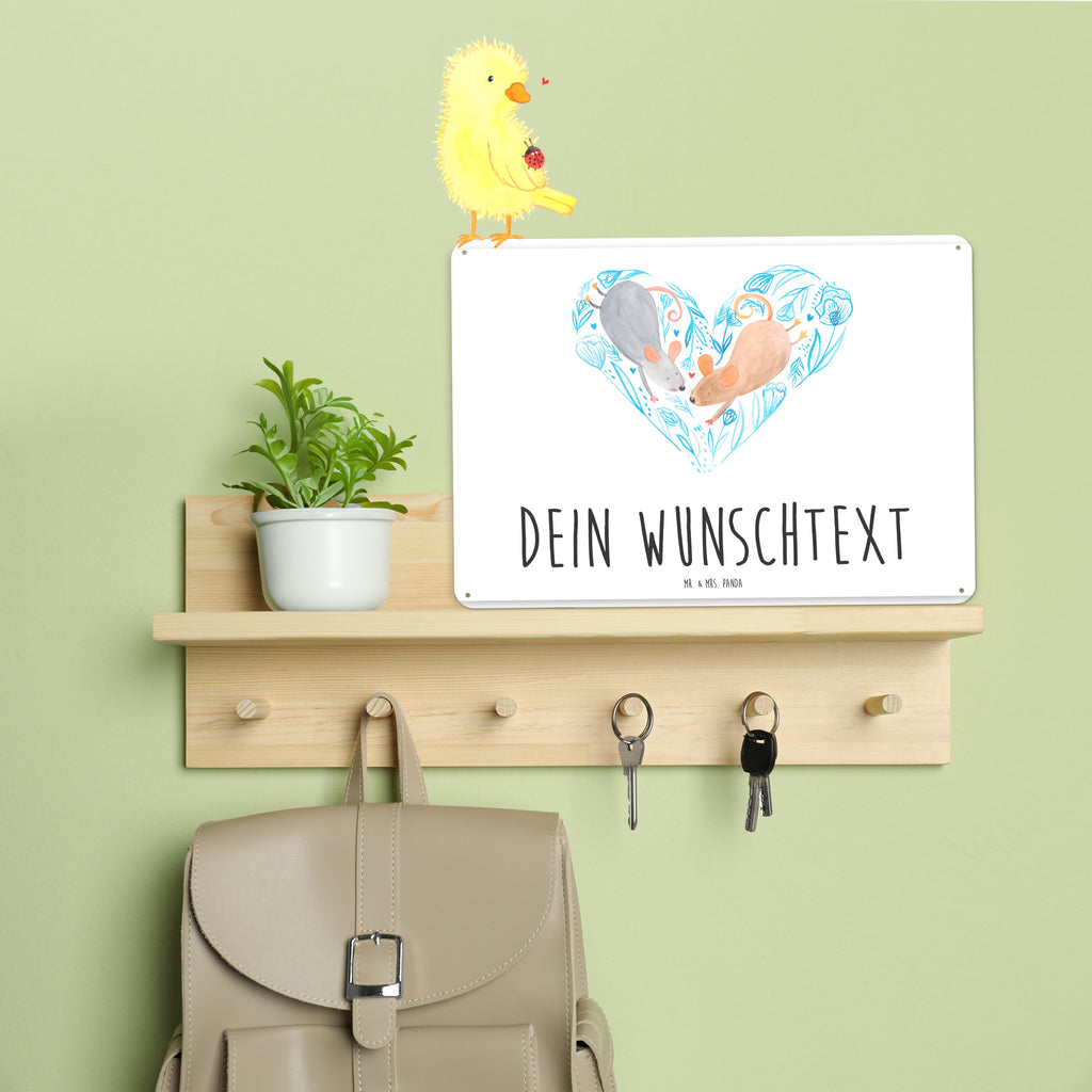 Personalisiertes Blechschild Mäuse Herz Blechschild, Metallschild, Geschenk Schild, Schild, Magnet-Metall-Schild, Deko Schild, Wandschild, Wand-Dekoration, Türschild, Liebe, Partner, Freund, Freundin, Ehemann, Ehefrau, Heiraten, Verlobung, Heiratsantrag, Liebesgeschenk, Jahrestag, Hocheitstag, Maus, Mäuse, Liebesbotschaft, Liebesbeweis, Hochzeit, Lieblingsmensch, Gemeinsamkeit, Love, Geschenk für zwei