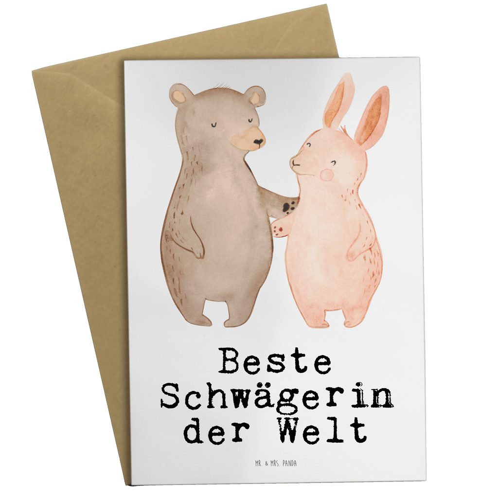 Grußkarte Hase Beste Schwägerin der Welt Grußkarte, Klappkarte, Einladungskarte, Glückwunschkarte, Hochzeitskarte, Geburtstagskarte, Karte, Ansichtskarten, für, Dankeschön, Geschenk, Schenken, Geburtstag, Geburtstagsgeschenk, Geschenkidee, Danke, Bedanken, Mitbringsel, Freude machen, Geschenktipp, Schwägerin, Schwähgerin, Schwippschwägerin, Familie, Verwandtschaft, angeheiratet, Frau, Ehemann, Schwester, Ehefrau, Bruder, Partner