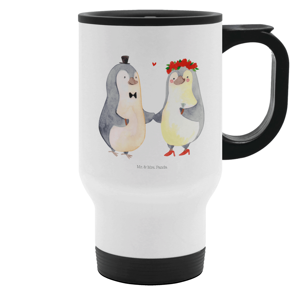 Thermobecher Pinguin Heirat Thermobecher, To Go Becher, Thermotasse, Kaffeebecher, Isolierbecher, Thermobecher To Go, Warmhaltetasse, Edelstahlbecher, Reisebecher, Tasse mit Deckel, Thermobecher für 400 ml, Kaffeetasse zum Mitnehmen, Tasse zum Mitnehmen, Spülmaschinenfest, Liebe, Partner, Freund, Freundin, Ehemann, Ehefrau, Heiraten, Verlobung, Heiratsantrag, Liebesgeschenk, Jahrestag, Hocheitstag